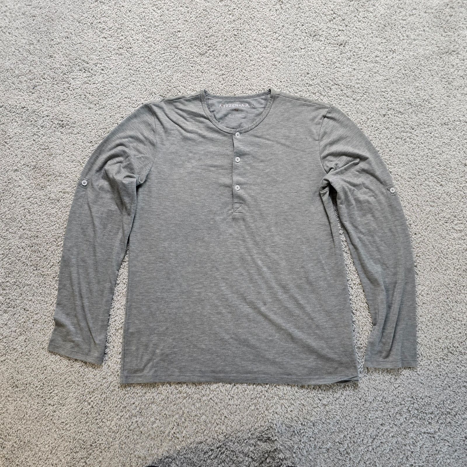 Mizzen+Main Mizzen + Main Mens Henley Long Sleeve Shirt XL Heather Grey Size US XL / EU 56 / 4 - 1 Thumbnail