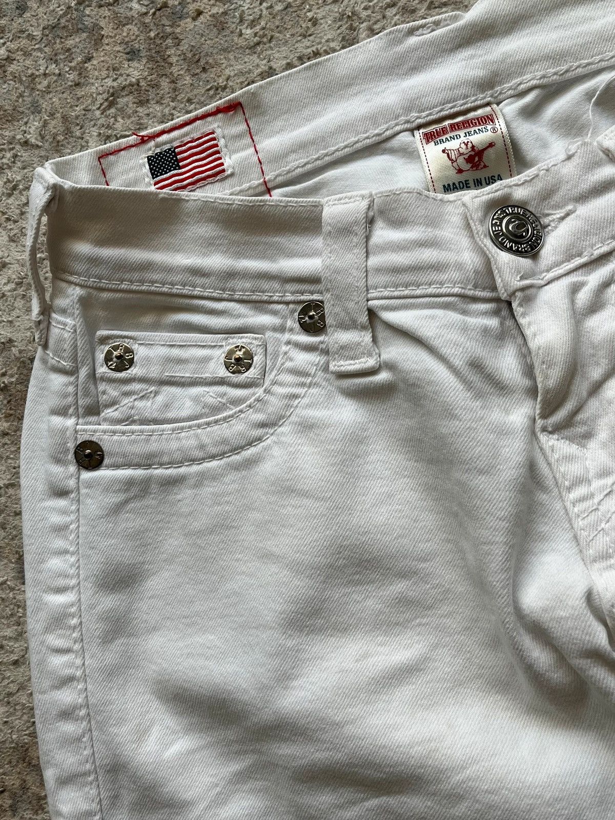 True Religion True Religion Casey Made in USA Y2K 2000s Slim Fit White Size 24" / US 00 / IT 34 - 9 Thumbnail