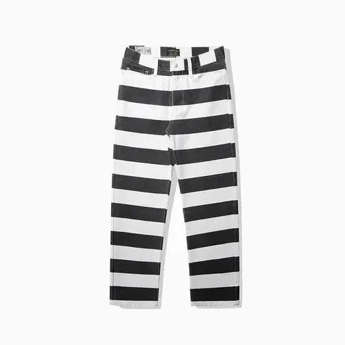 VIBE Striped Thick Denim Pants Durable Size US 36 / EU 52 - 1 Thumbnail