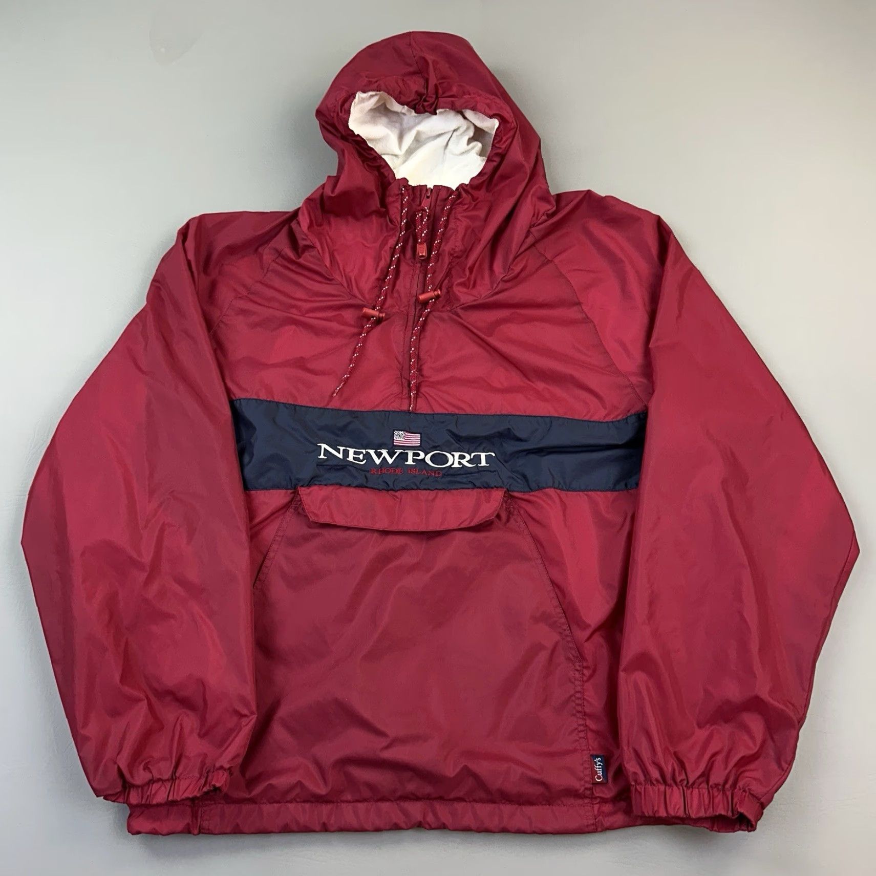 Vintage VINTAGE Woolrich Jacket Mens L Red 1/2 Zip Fleece Lined Anorak Capecod Cuffys Of 90s Outdoor Windbreaker Sized Regular Size US L / EU 52-54 / 3 - 2 Thumbnail