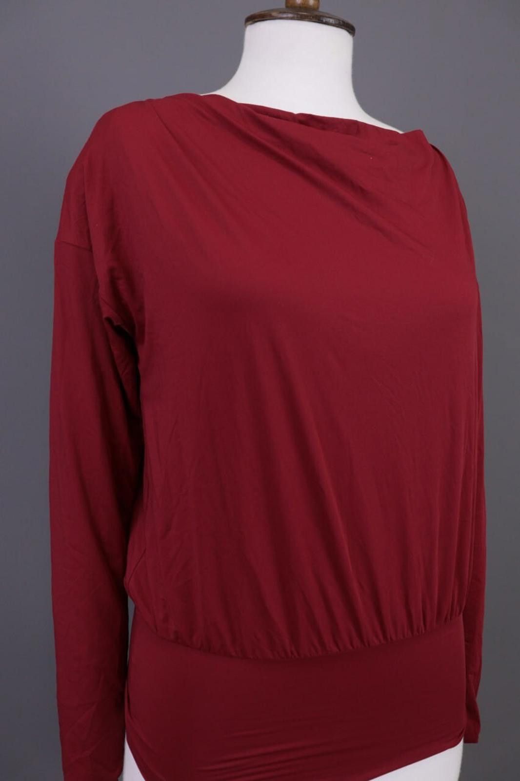 Wolford Wolford Burgundy Stretch Long Sleeve Pullover Sweater Size ONE SIZE - 8 Thumbnail