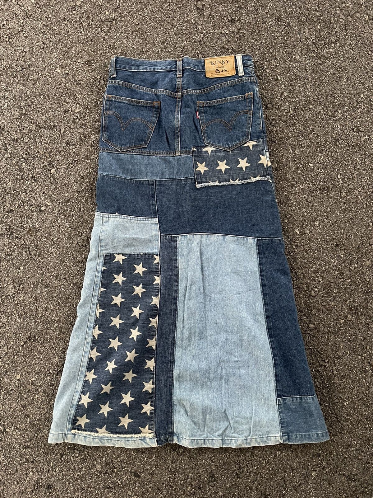 Hysteric Glamour Hysteric Glamour Patchwork Denim Star Pattern Long Skirt Size 29" - 1 Thumbnail