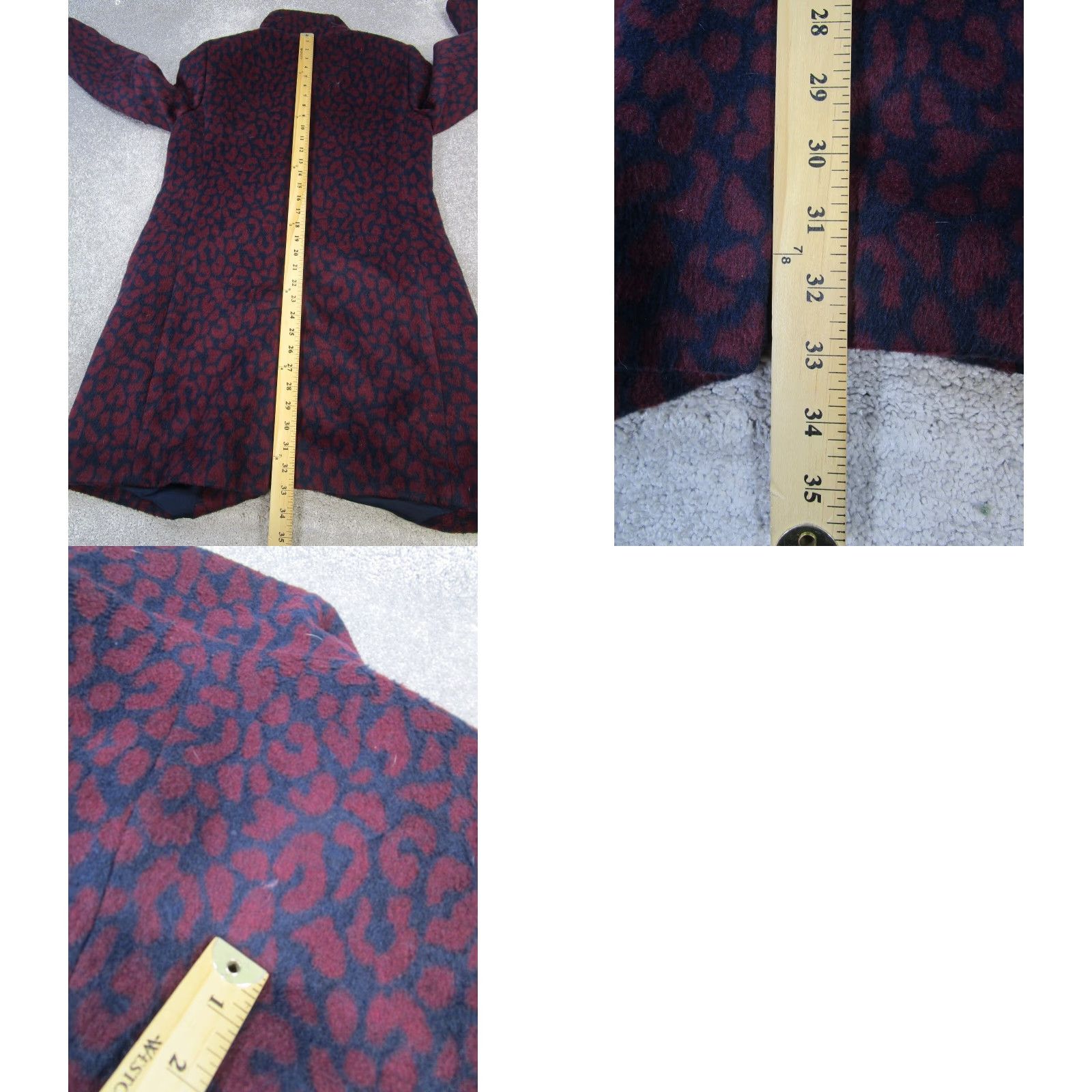 Loft Loft Overcoat Womens Medium Blue Polka Dot Long Sleeve Coat Button Closure Regular Fit Polyester Lining Coat Womens M Blue 90s? Size M / US 6-8 / IT 42-44 - 8 Thumbnail