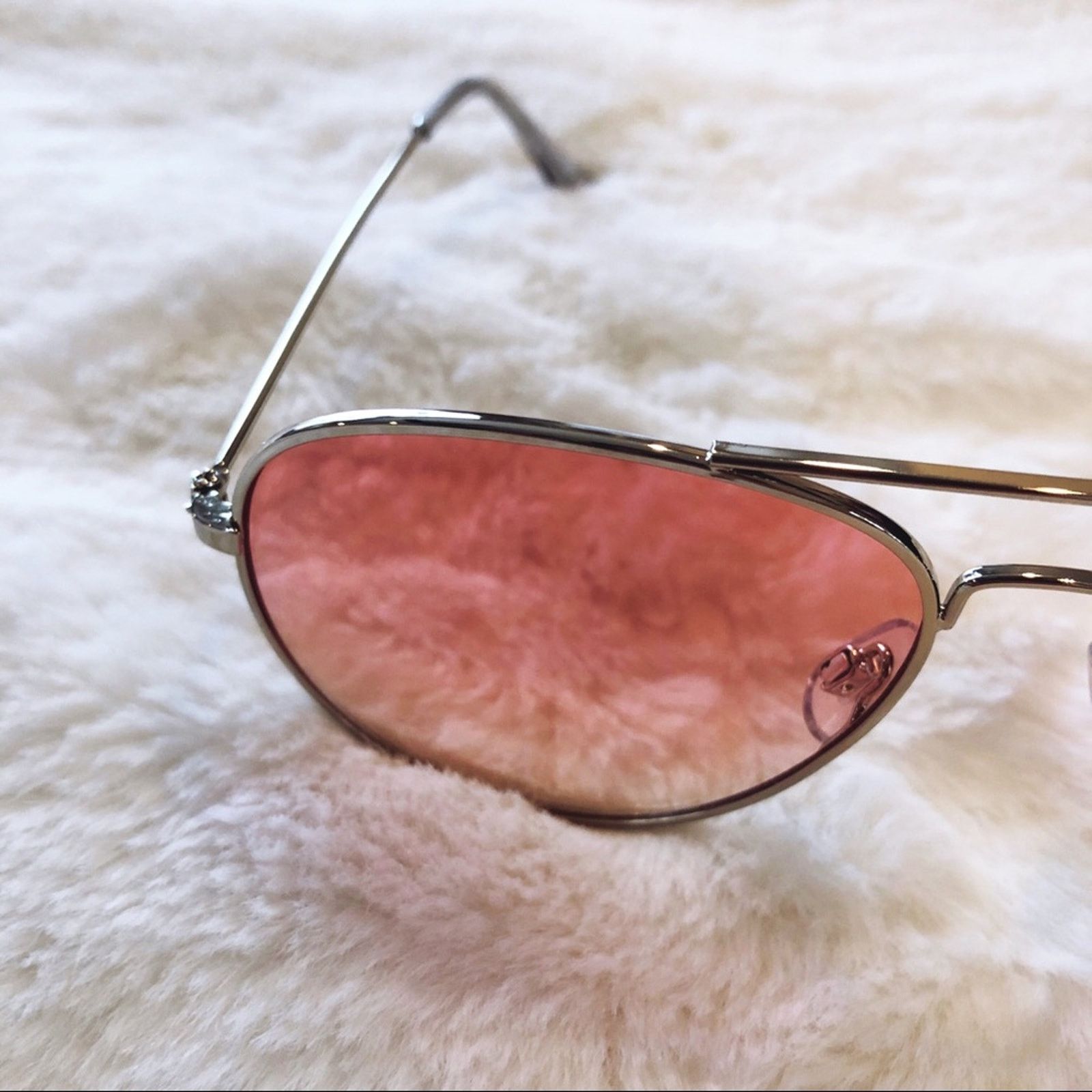 Other Rosalia Light Pink Full Rim Aviator Sunglasses Size ONE SIZE - 6 Thumbnail