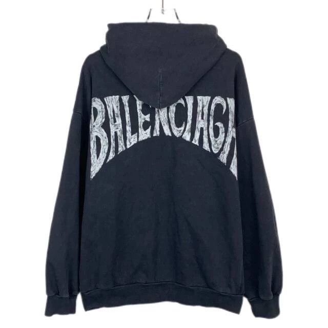 Balenciaga Balenciaga Logo monogrammed black and grey hooded long sle Size US XXS / EU 40 - 2 Thumbnail