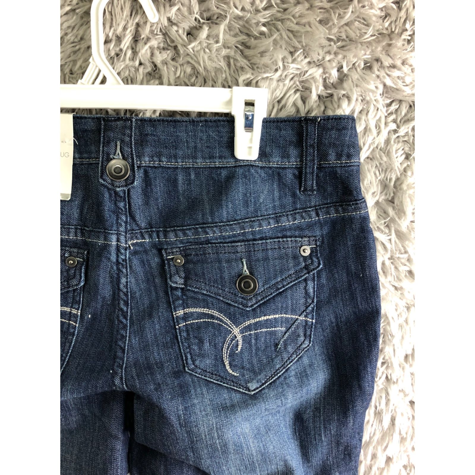 Vintage Fashion Bug Jeans Bootcut Denim Blue Size 8 Womens Regular Mid Rise 31in Inseam 5-Pocket Comfort Button Zipper Logo Belt Loops Pocketed NWT Size 30" / US 8 / IT 44 - 7 Thumbnail