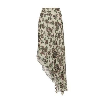 image of Celine O1W1Db10324 Asymmetric Skirt In Beige, Women's