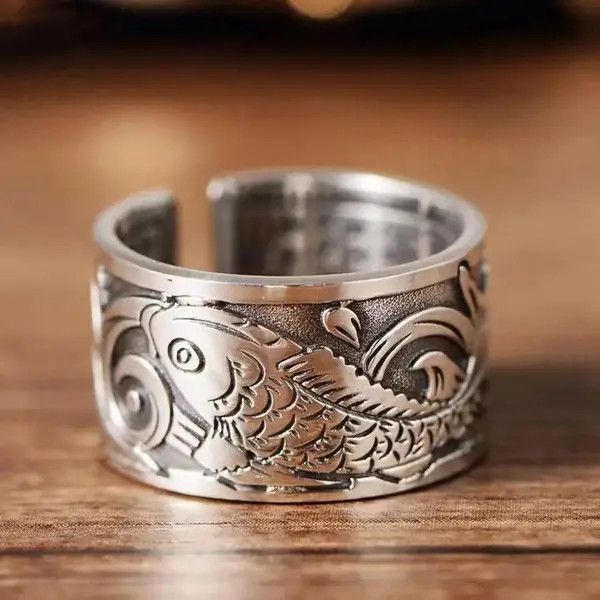 Other Vintage Koi Fish Luck Charm Adjustable Ring Size ONE SIZE - 6 Thumbnail