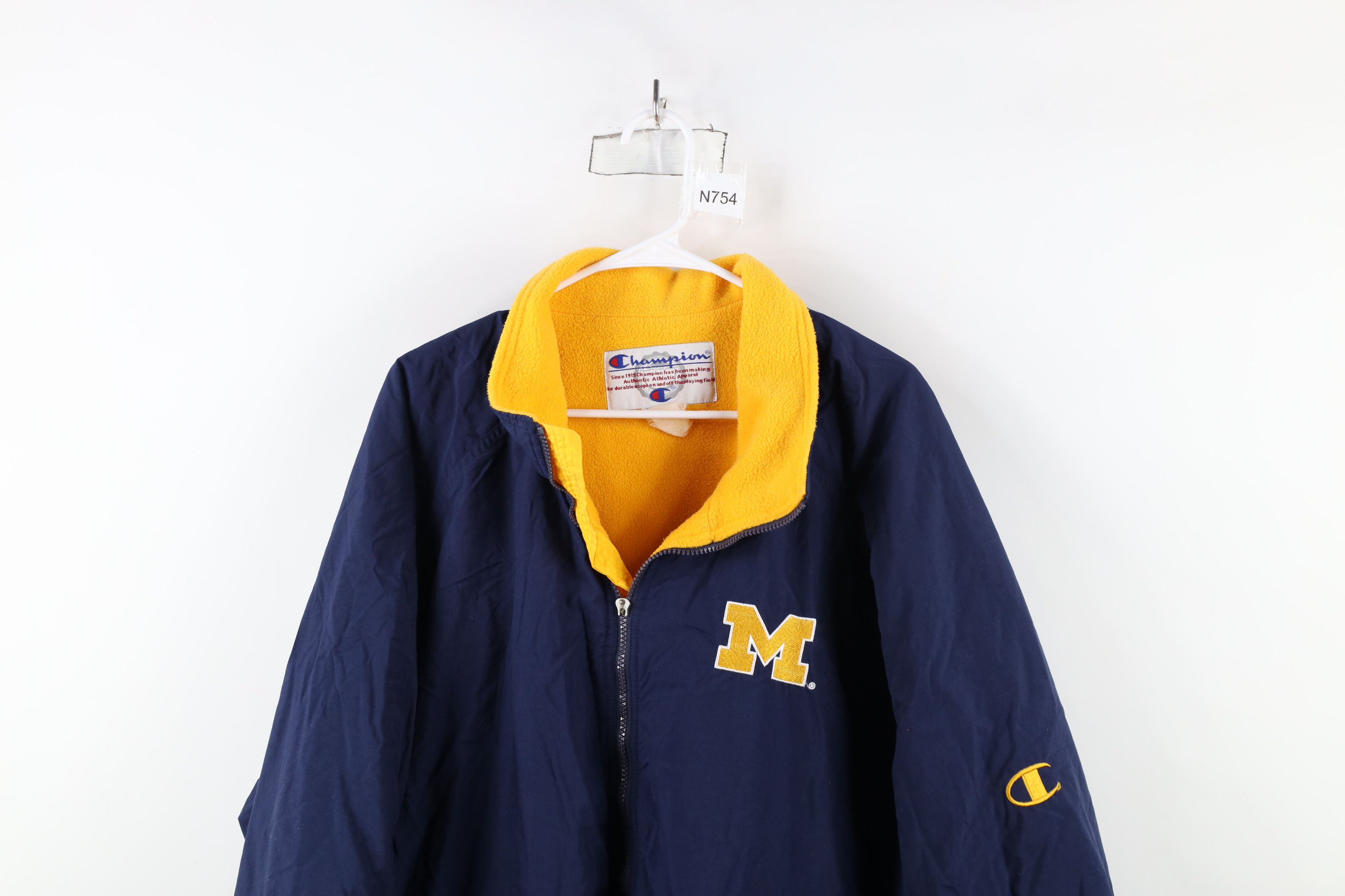 Champion × Vintage Vintage 90s Champion University of Michigan Lined Jacket Size US XXL / EU 58 / 5 - 2 Thumbnail