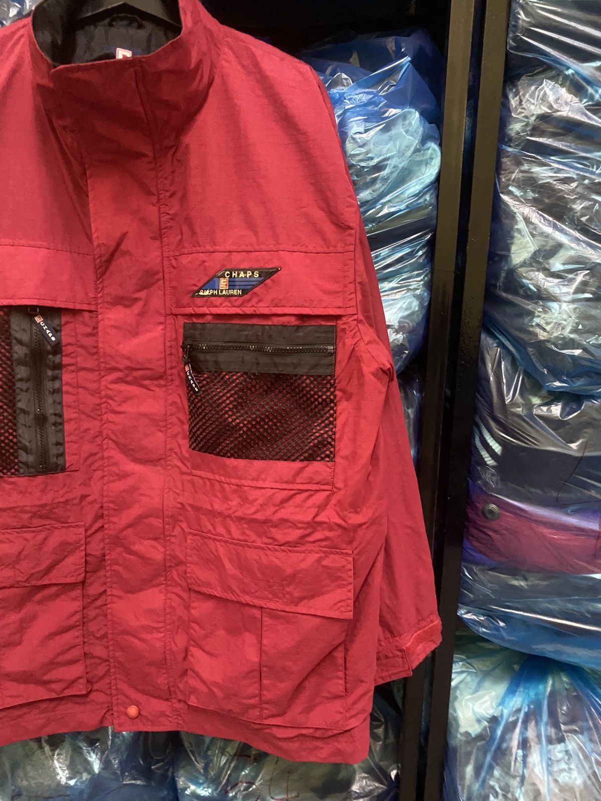 Chaps Ralph Lauren Vintage Chaps Ralph Lauren Red Multi-Pocket Utility Jacket Size US L / EU 52-54 / 3 - 4 Thumbnail