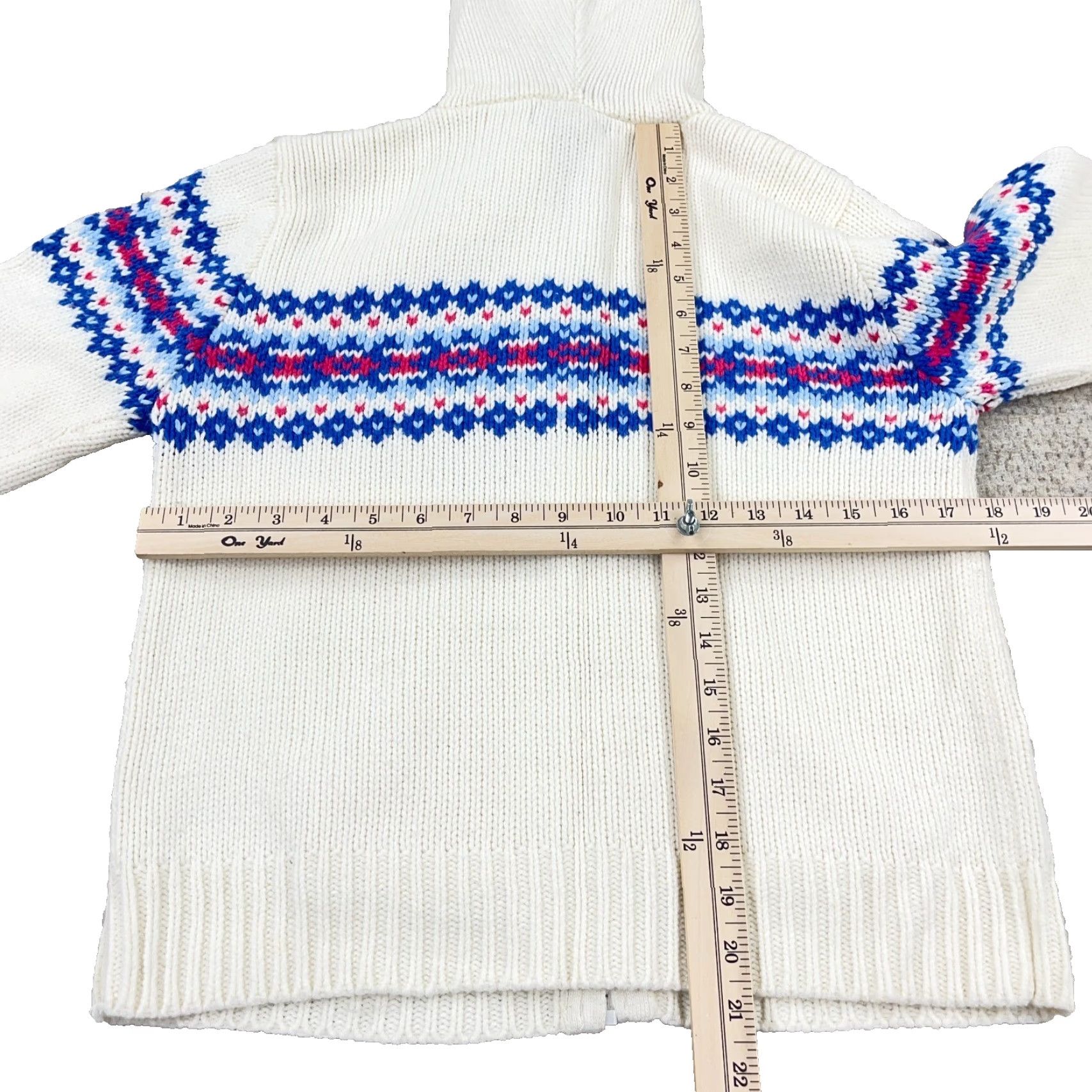 Aeropostale VINTAGE Aeropostale Sweater Cardigan Women Large White Blue Fall Winter Casual Long Sleeve Knit Size L / US 10 / IT 46 - 5 Thumbnail