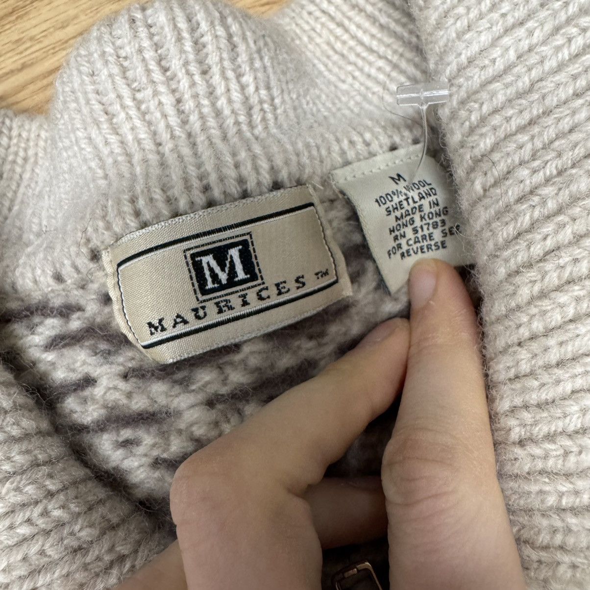 Other Vintage Maurices Shetland Wool Fair Isle Zip Sweater Size M / US 6-8 / IT 42-44 - 3 Thumbnail