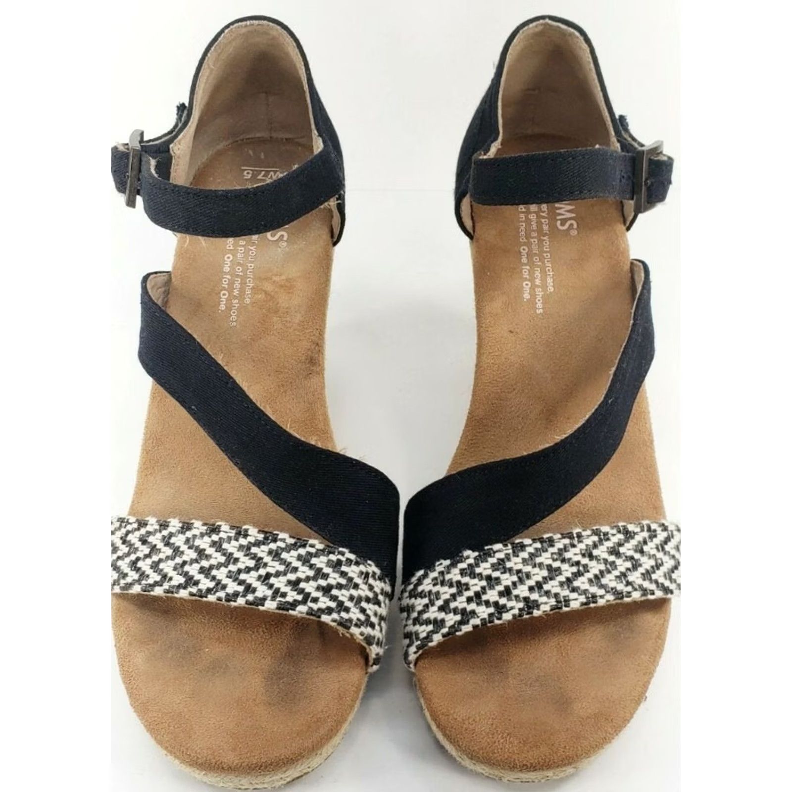 Toms Toms Black Clarissa Wedge Strappy Sandals Women's Size 7.5 Size US 8 / IT 38 - 5 Thumbnail