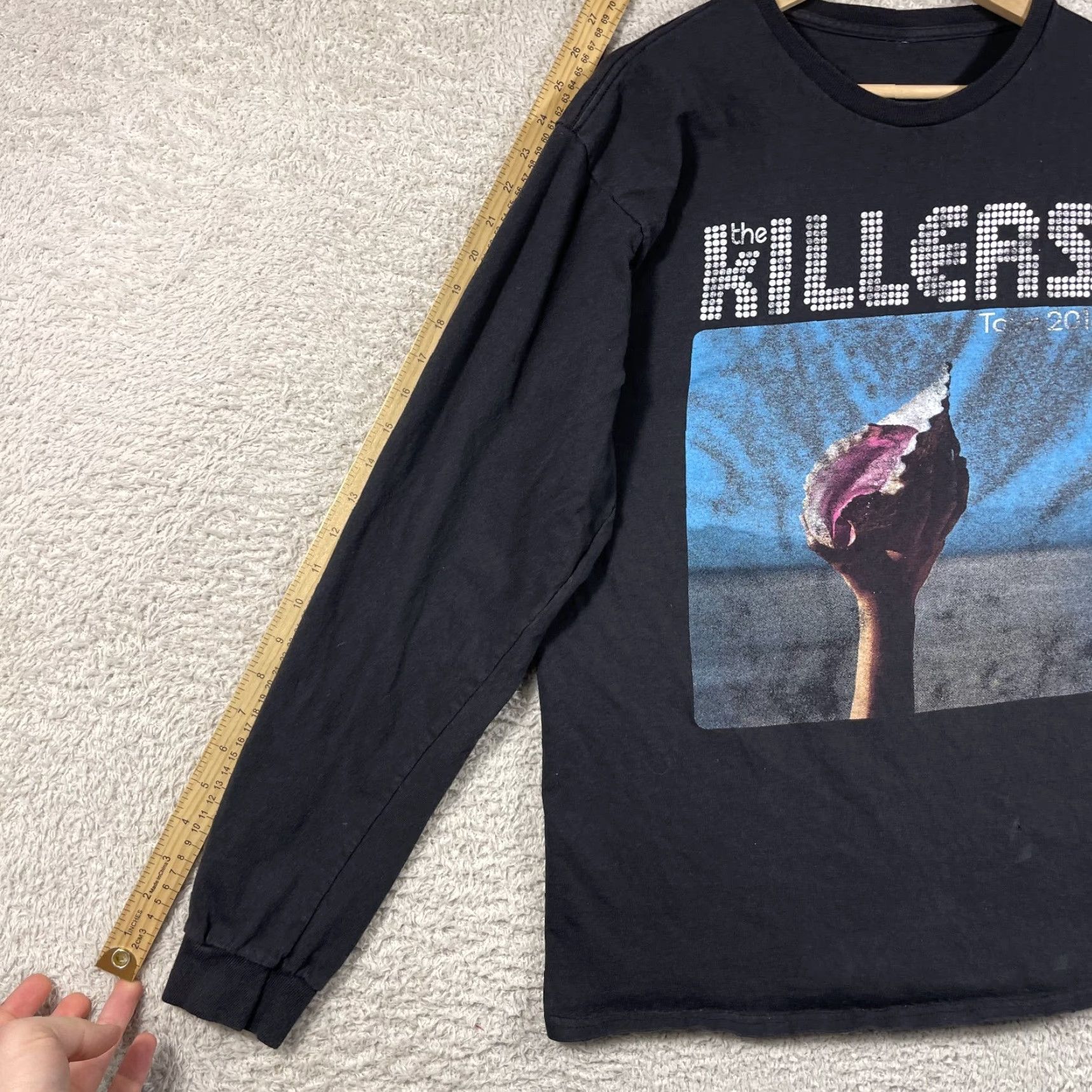 Vintage The Killers Tour T-Shirt Adult Large Black Wonderful Wonderful 2018 Long Sleeve Shirt Mens Band Graphic Print Cotton Vintage No Size US L / EU 52-54 / 3 - 6 Thumbnail