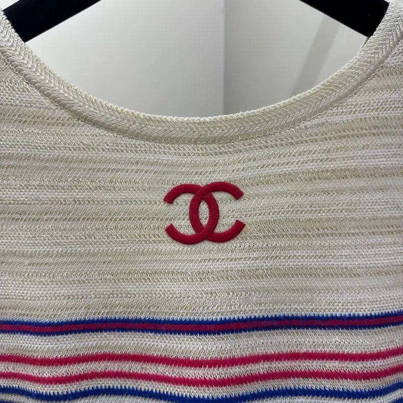 Chanel Chanel Vacation series striped logo gold thread knitted sh Size XXS / US 00 / IT 34 - 6 Thumbnail