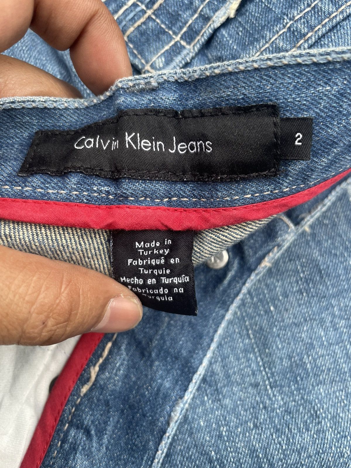 Calvin Klein × Vintage Vintage Calvin Klein Flare Distresed Denim Size 28" / US 6 / IT 42 - 16 Thumbnail