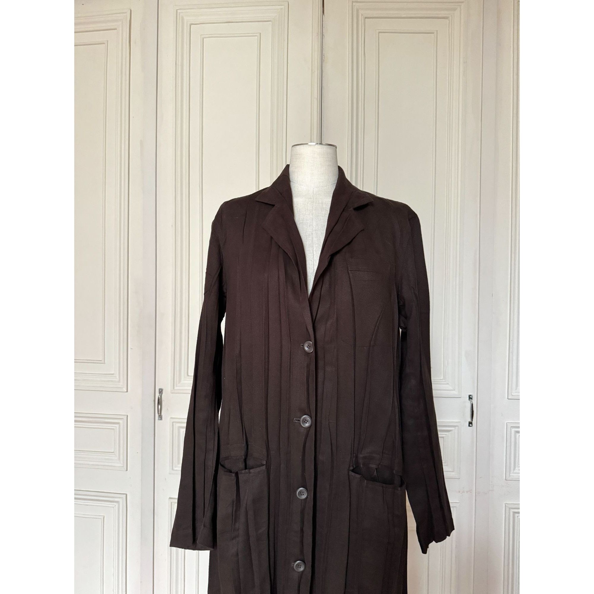 Issey Miyake Early 1990s Brown Moleskin Pants Suit Size M / US 6-8 / IT 42-44 - 2 Thumbnail