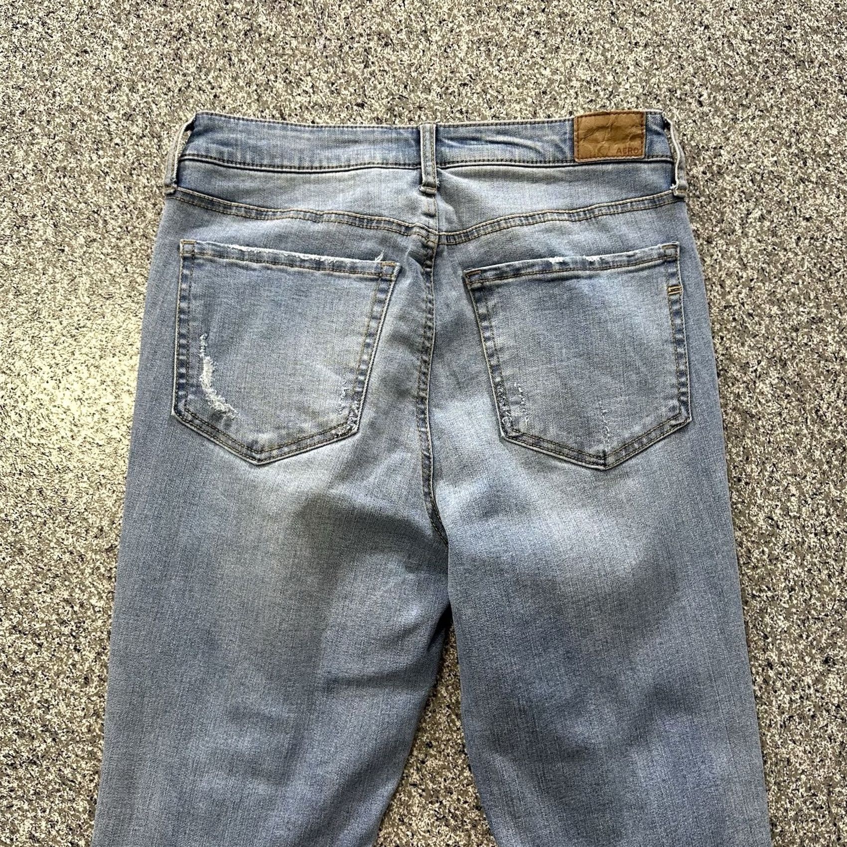 Vintage Aeropostale Jeans Womens 6 27x27 Aero Super High Rise Jegging Distressed Raw Hem Size 27" / US 4 / IT 40 - 5 Thumbnail