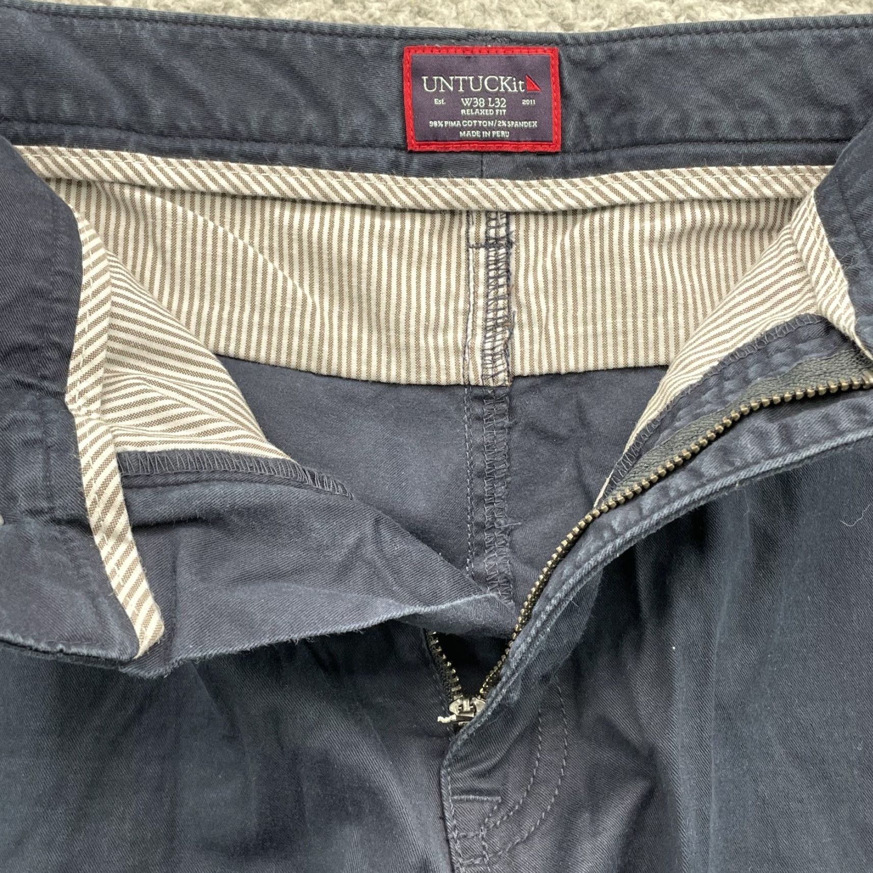 Peter Millar UnTUCKit Pants Men's 38x30* Blue 5-Pocket Classic Academia Preppy Casual Office Shirt? Size US 38 / EU 54 - 7 Thumbnail