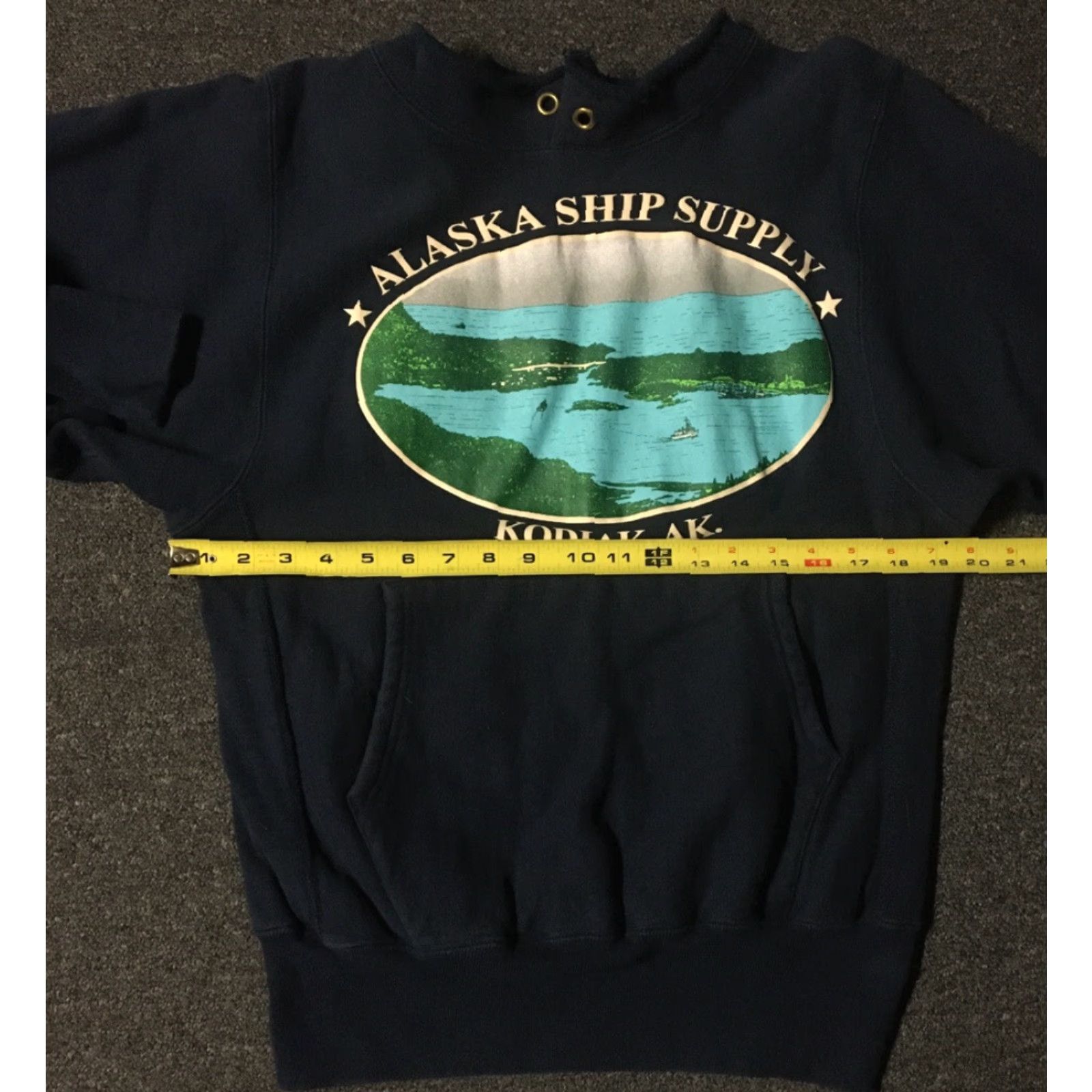 Champion VINTAGE Champion Alaska Ship Supply Reverse Weave Sweatshirt Hoodie S Blue Reversible Maritime 90s Mens Size US S / EU 44-46 / 1 - 6 Thumbnail