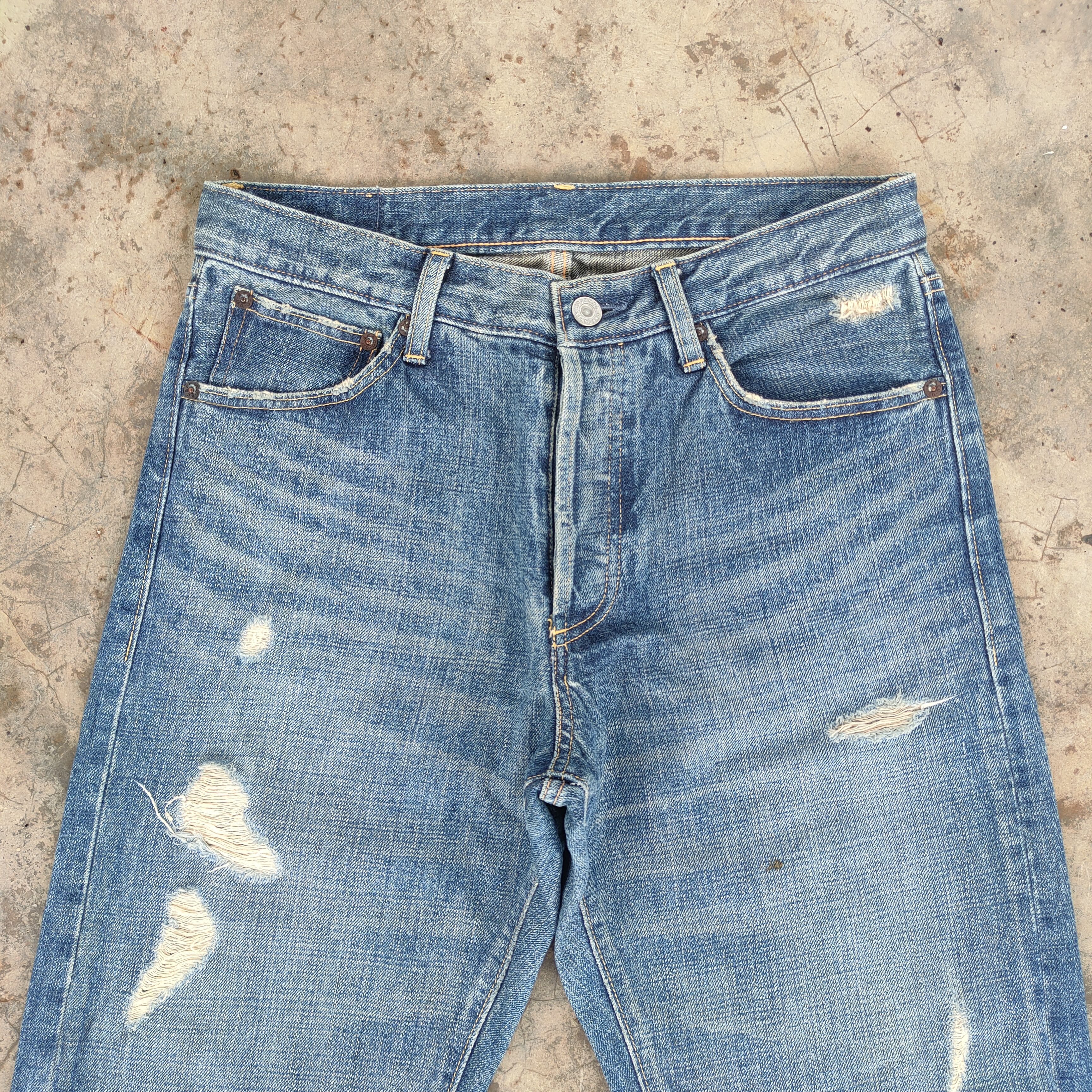Vision Streetwear Vintage japanese button fly faded jeans denim pants Size US 30 / EU 46 - 4 Thumbnail