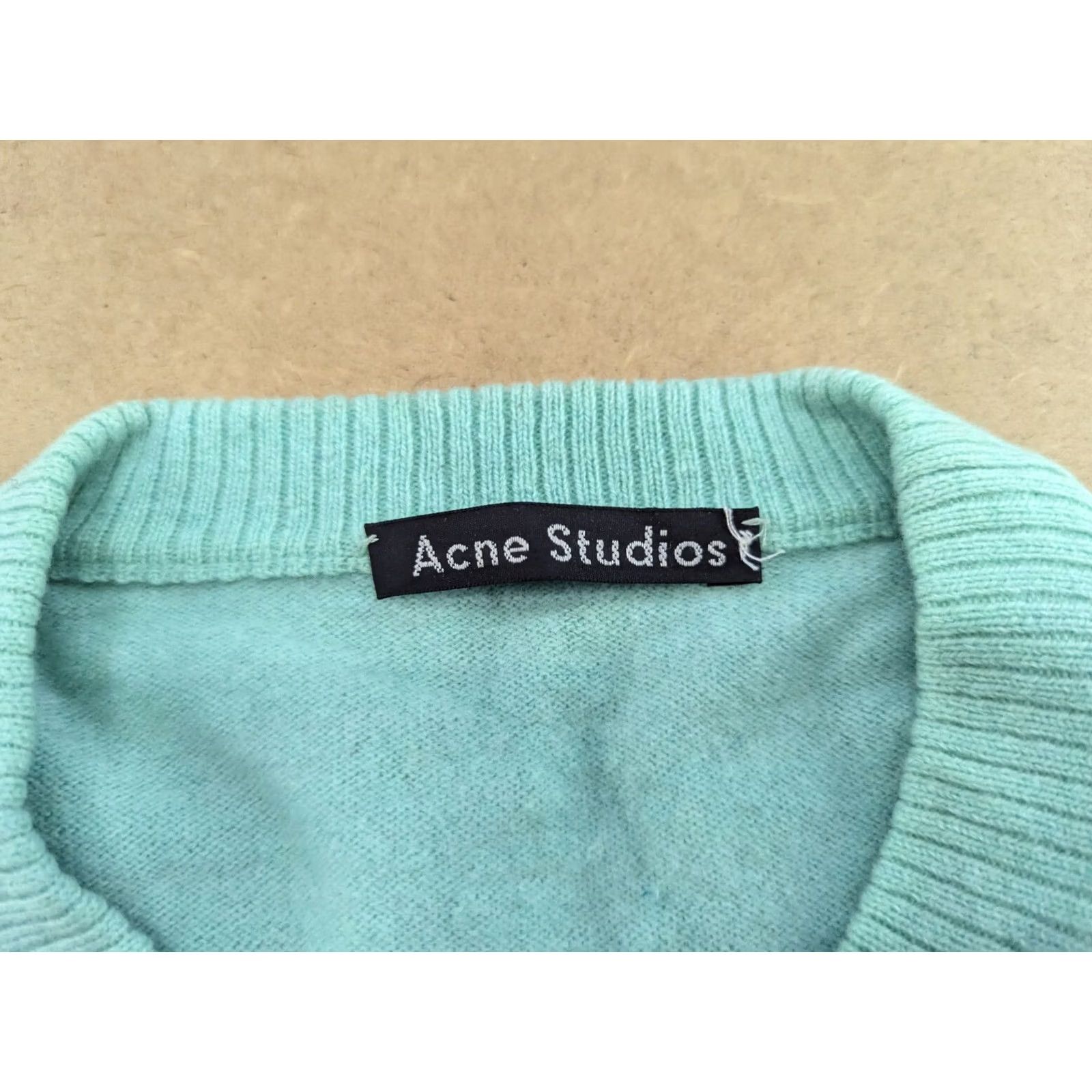 Acne Studios Acne Studios Nalon Face Sweater Mens Medium Teal Wool Crewneck Jumper Knit Pullover Casual - Mens Size US M / EU 48-50 / 2 - 3 Thumbnail