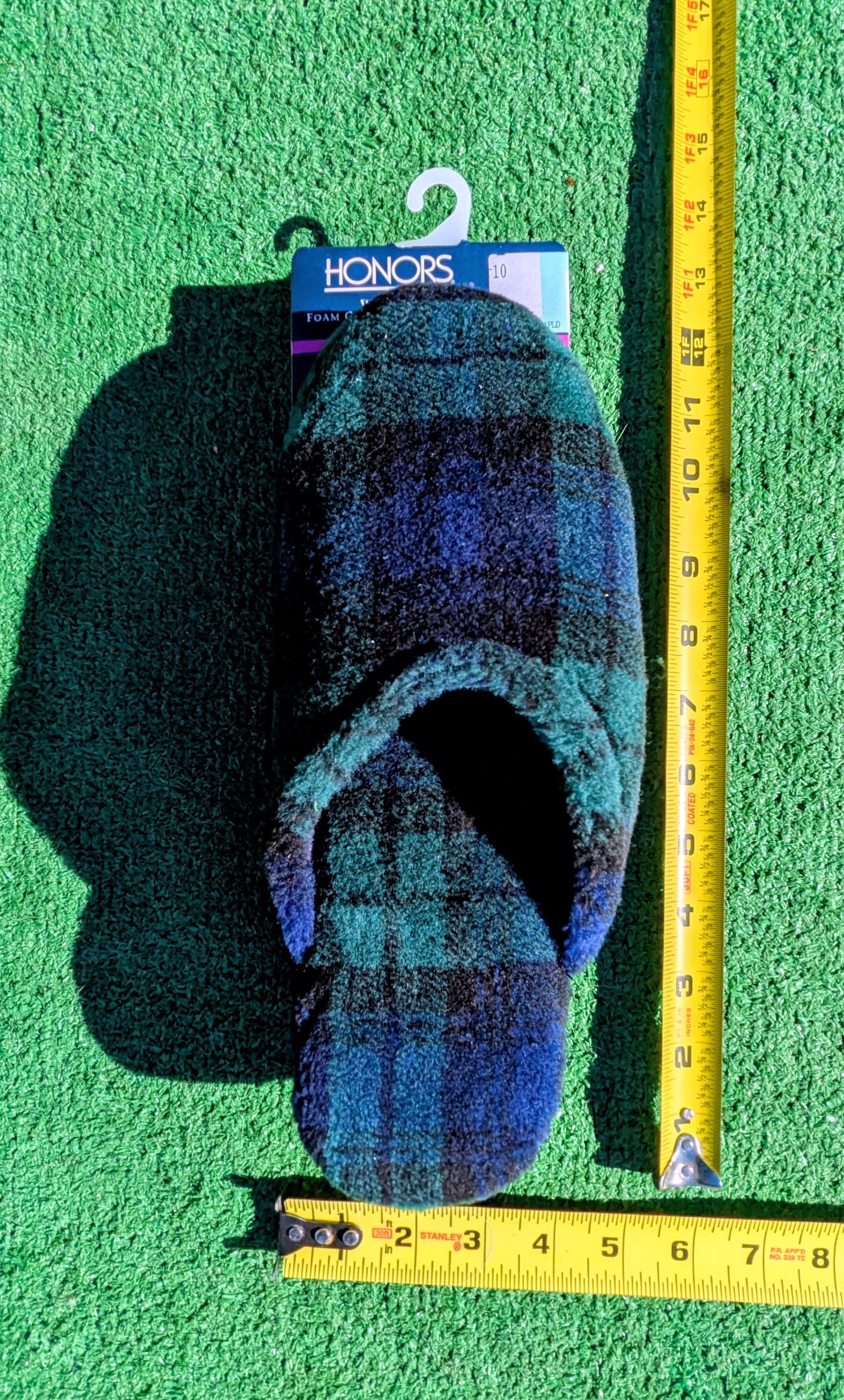 Other Green Tartan Plaid Honors Women's XL Foam Cushion Slippers Size US 10 / IT 40 - 3 Thumbnail