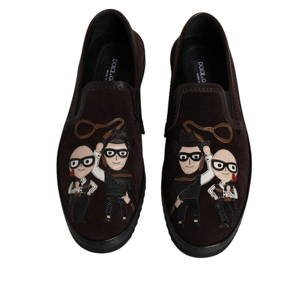 Dolce & Gabbana Dolce & Gabbana Brown Suede DG Family Slip On Flats Shoes Size US 8.5 / EU 41-42 - 3 Thumbnail