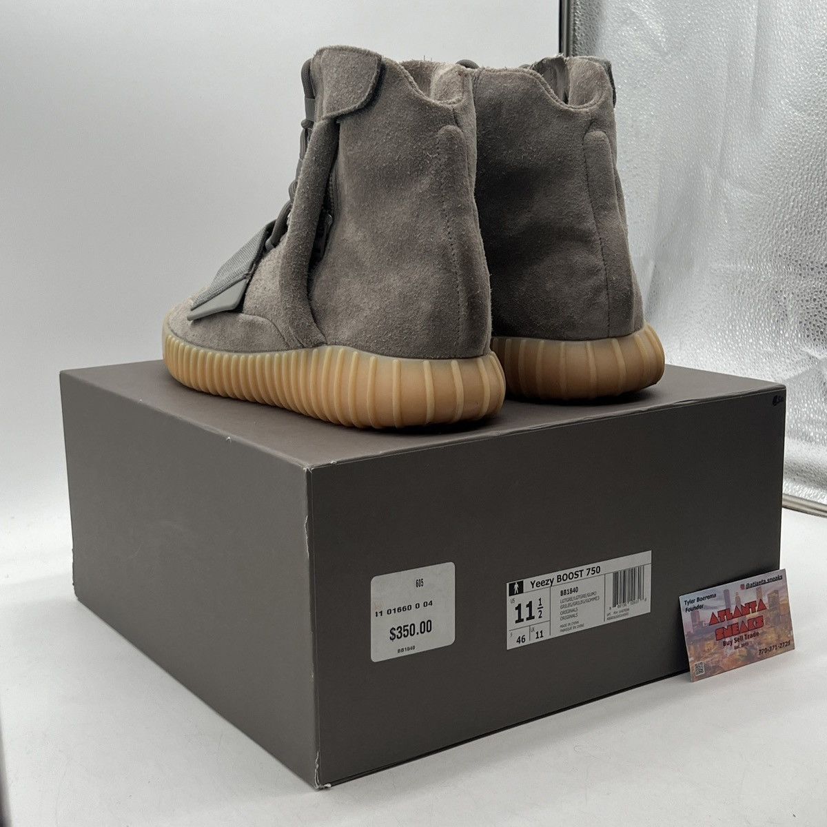 Adidas Yeezy boost 750 grey gum Size US 11.5 / EU 44-45 - 4 Thumbnail