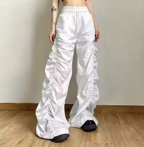 VIBE Retro Hippie Wide-leg Punkrock Pants Ice White Size US 30 / EU 46 - 3 Thumbnail
