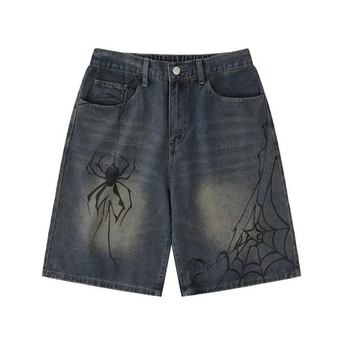 Designer × Japanese Brand Trendy spider print denim shorts Size US 32 / EU 48 - 1 Thumbnail