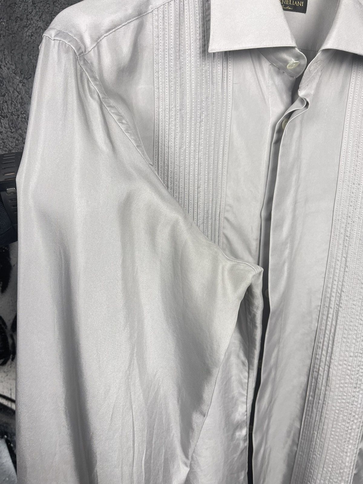 Corneliani Corneliani Silk Ribbed Classic Gray Shirt Men’s Size 16/41 Size US L / EU 52-54 / 3 - 9 Thumbnail