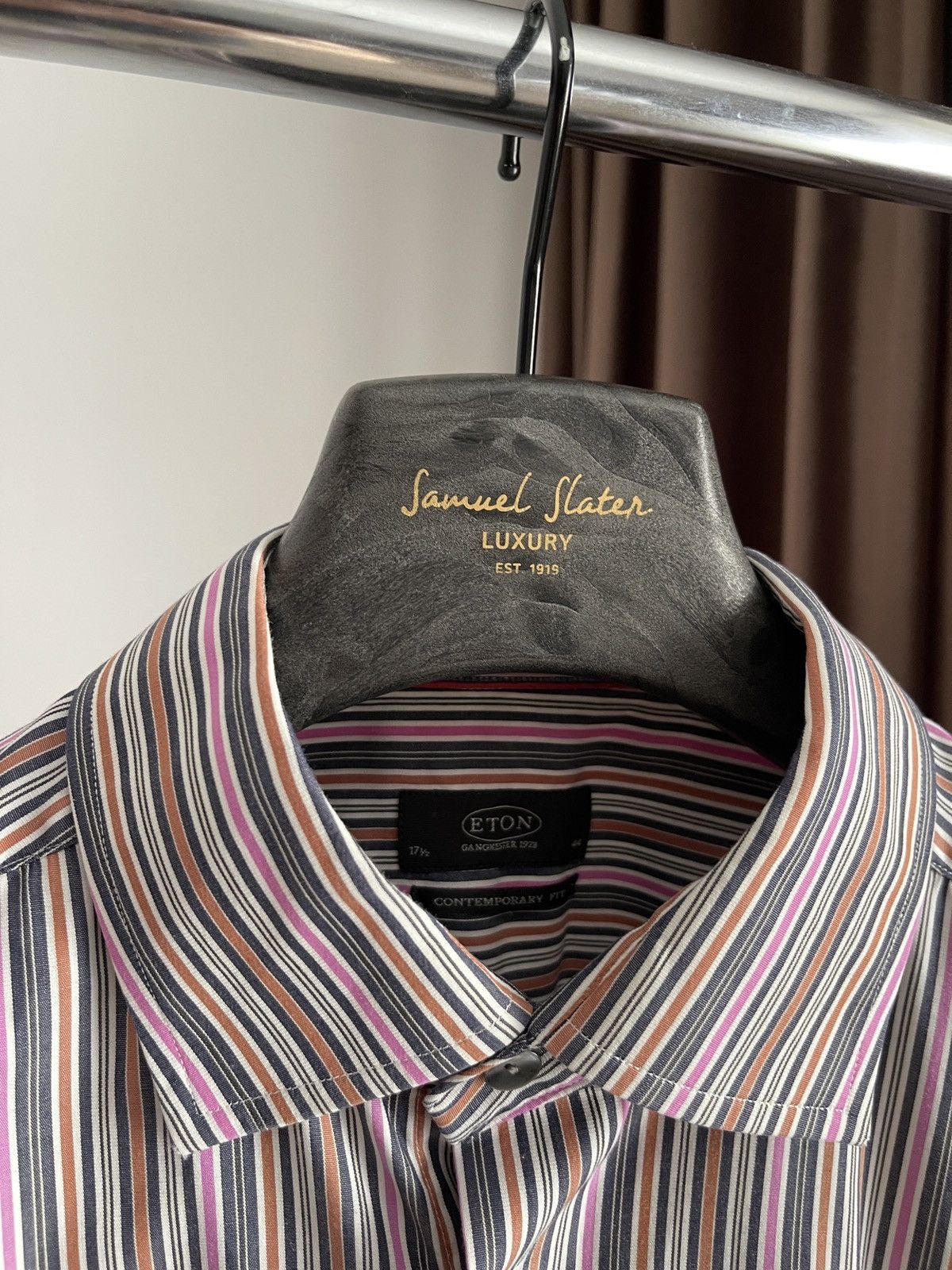 Eton Designer striped eton shirt Size US XXL / EU 58 / 5 - 3 Thumbnail