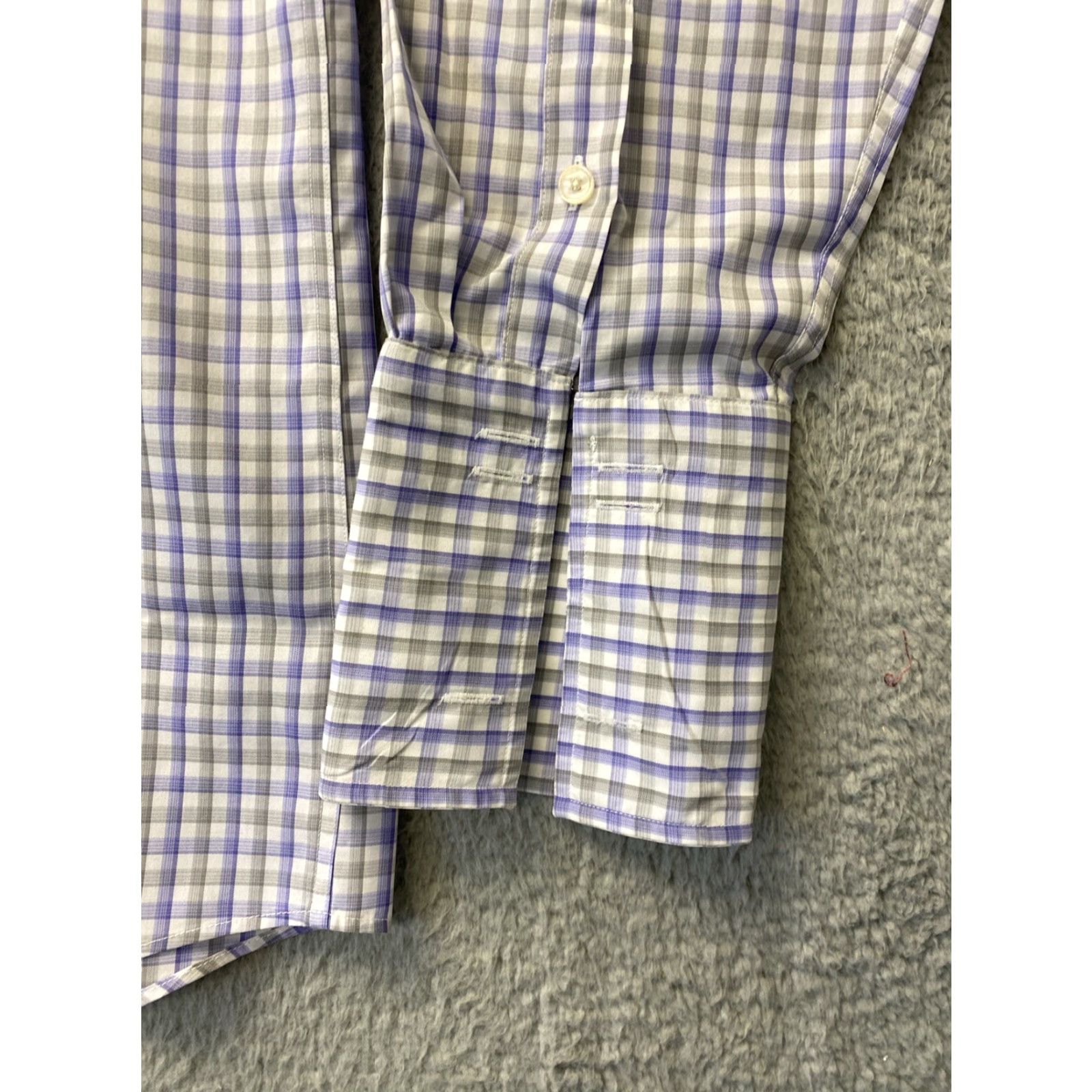Tasso Elba Tasso Elba Men's Cotton Button-Up Shirt Lavender Check XL Long Sleeve Collared Regular Fit Classic Designer Size US XL / EU 56 / 4 - 7 Thumbnail