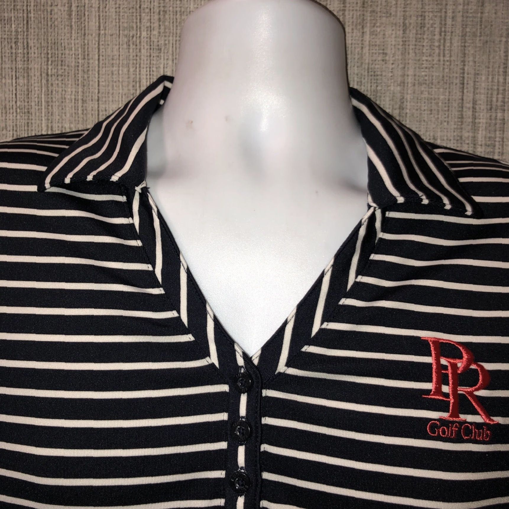 Vintage Kate Lord striped polo Womens L Regular Large Collared White Pinstripe Polo Shirt Size L / US 10 / IT 46 - 2 Thumbnail