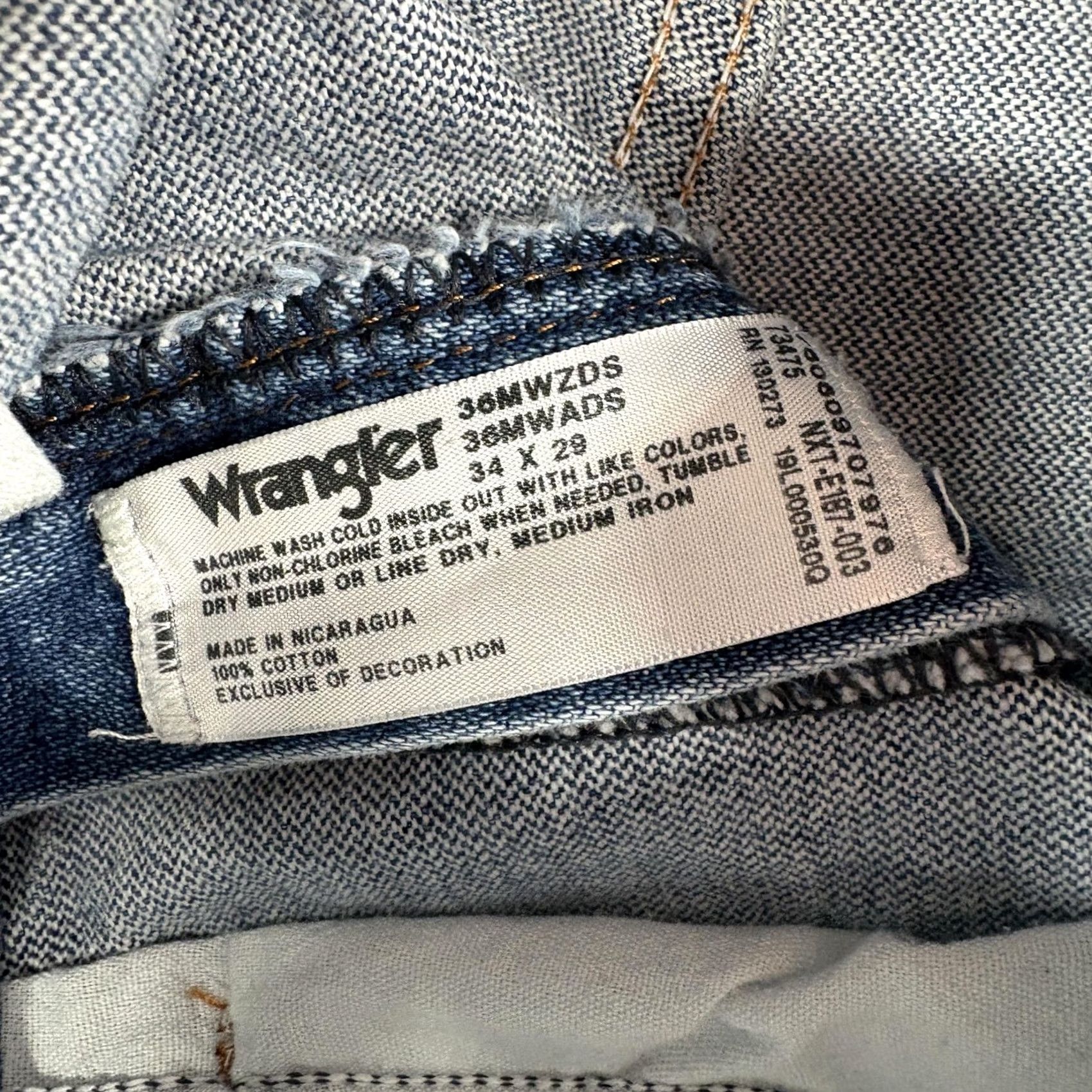Wrangler Wrangler Cowboy Cut Slim Jeans Mens 34x29 Blue Medium Wash Straight Denim 36MWZ Size US 34 / EU 50 - 4 Thumbnail