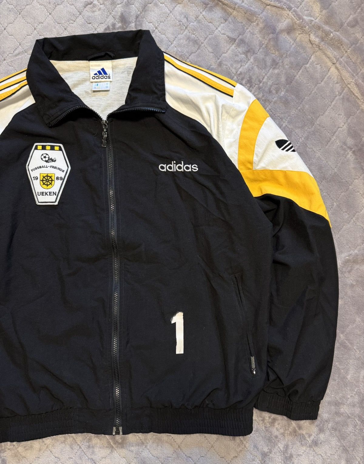 Adidas × Vintage Vintage 1990s Adidas Tracking Jacket Size US L / EU 52-54 / 3 - 3 Thumbnail
