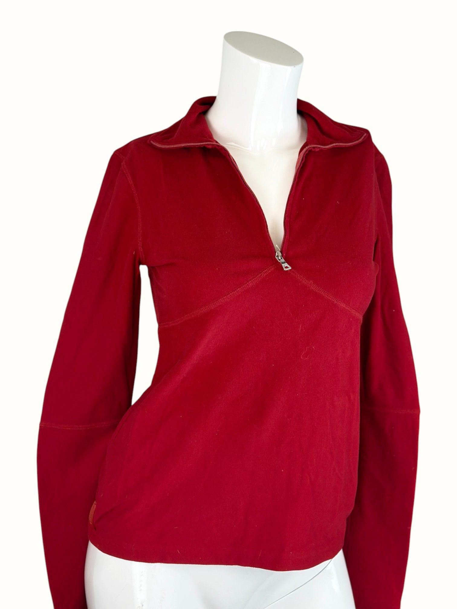 Prada Prada Red Quarter Zip Pullover Size US S / EU 44-46 / 1 - 1 Thumbnail