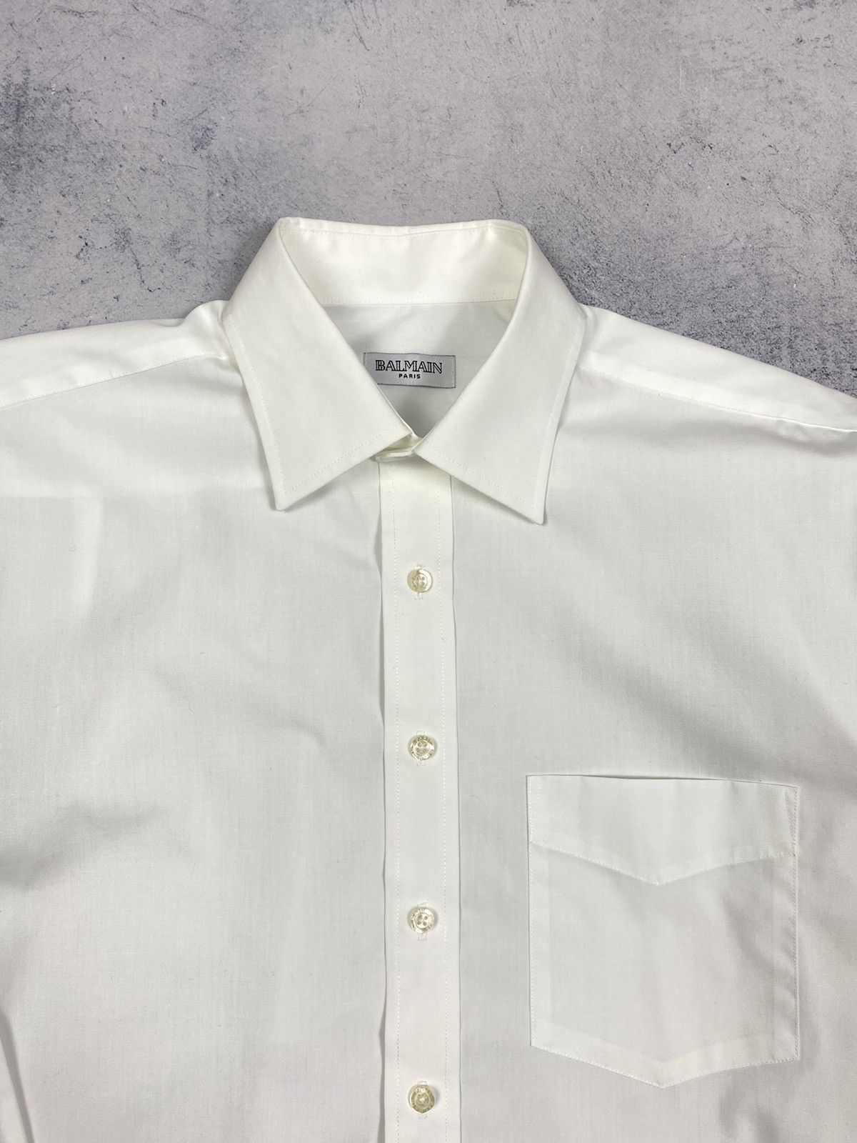 Balmain Balmain Paris White Button Up Long Sleeve Luxury Shirt Size US L / EU 52-54 / 3 - 7 Thumbnail