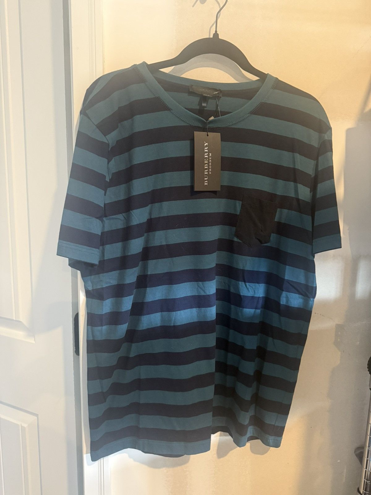 Burberry Prorsum Burberry Prorsum Men’s XL Striped T-Shirt NWT Luxury Size US XL / EU 56 / 4 - 1 Thumbnail
