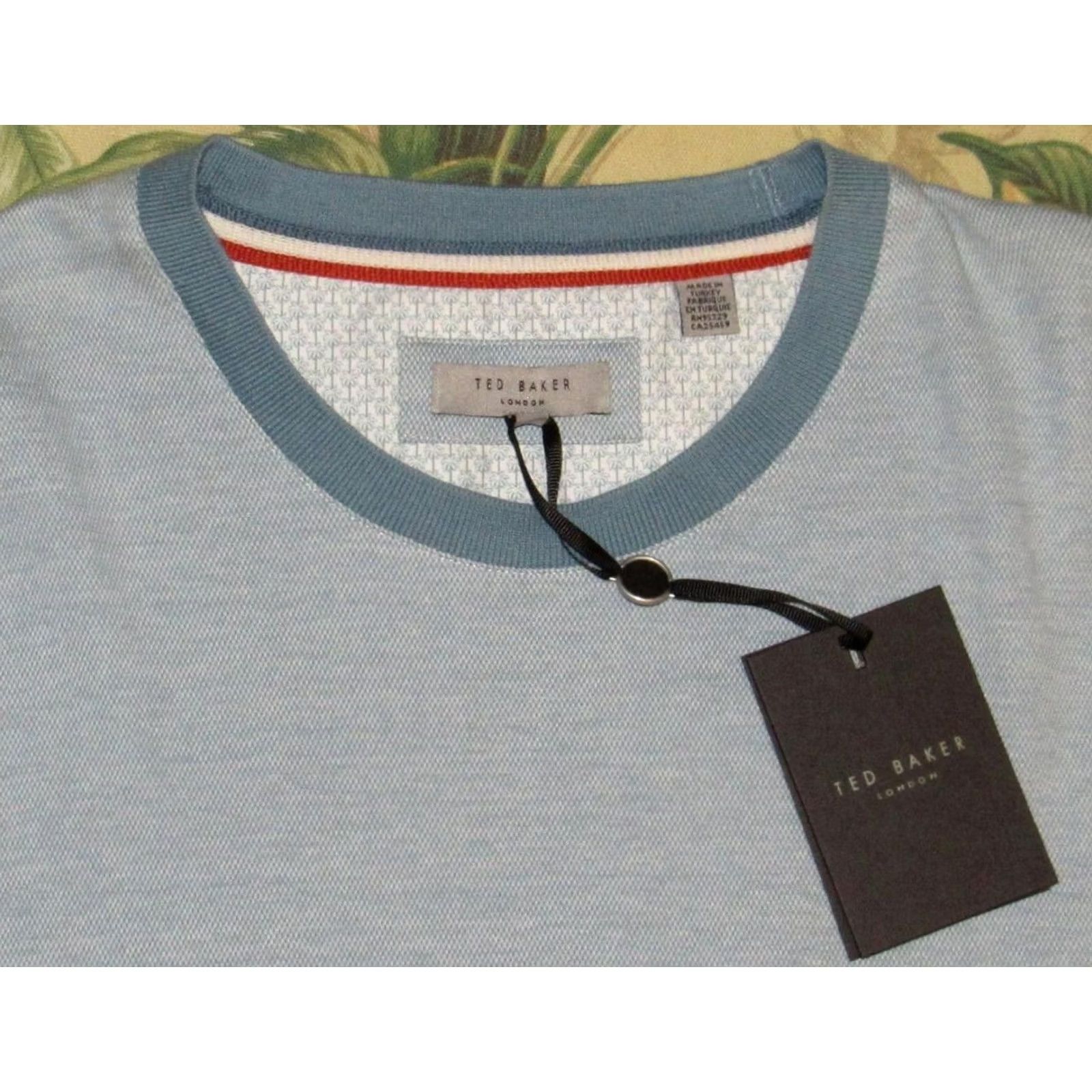 Ted Baker TED BAKER Blue Oxford Jersey Cotton Crewneck Sweater 7 NWT Mens XS-7? Size US M / EU 48-50 / 2 - 2 Thumbnail