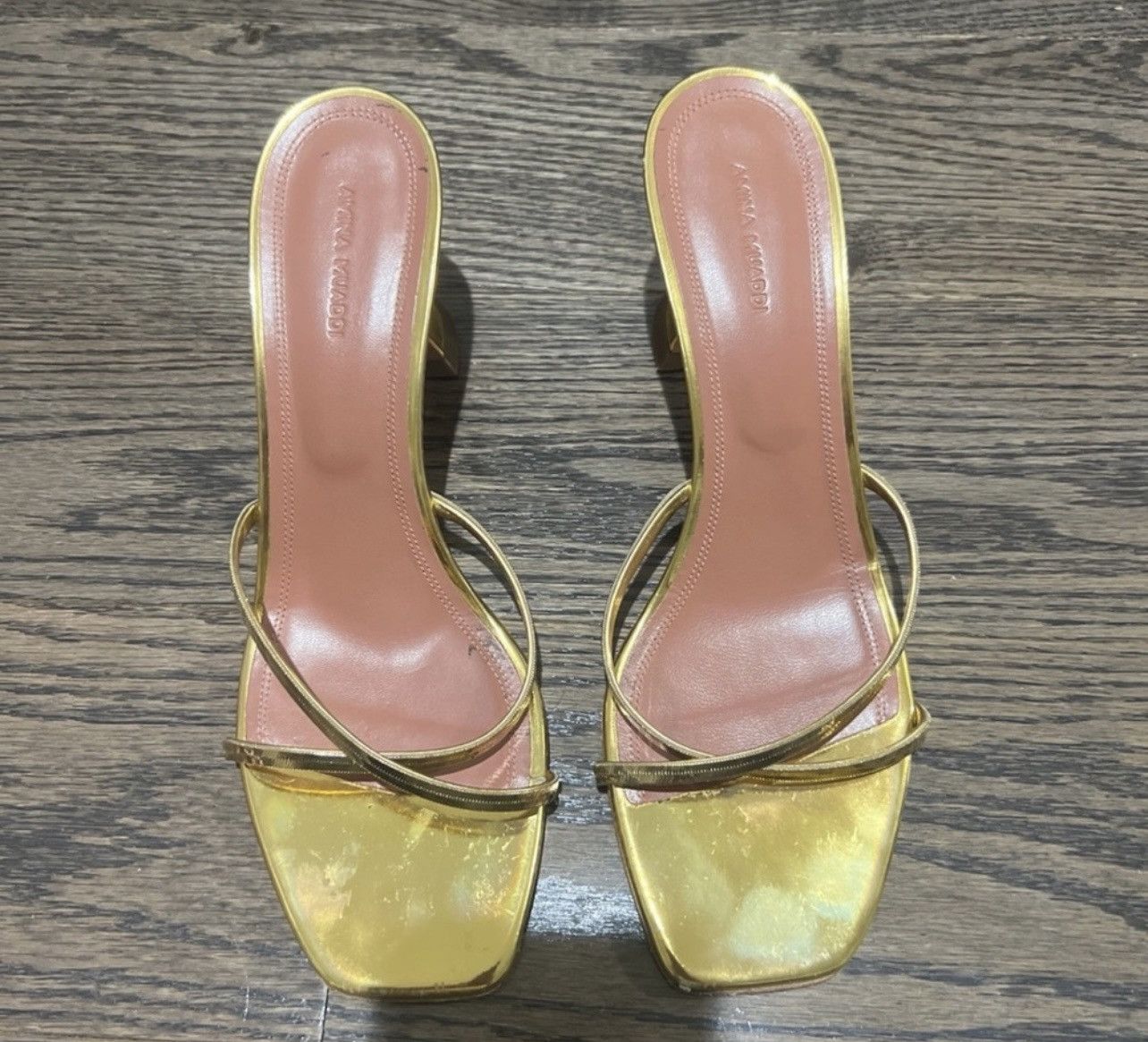 Amina Muaddi Amina Muaddi Gold Henson Mule Size US 12 / IT 42 - 1 Thumbnail
