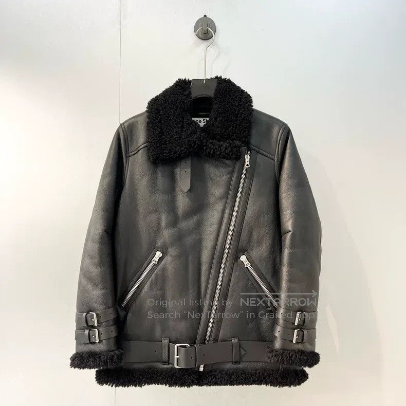 Acne Studios Acne Studios Leather and Fur Pure Black Jacket Size XS / US 0-2 / IT 36-38 - 1 Thumbnail