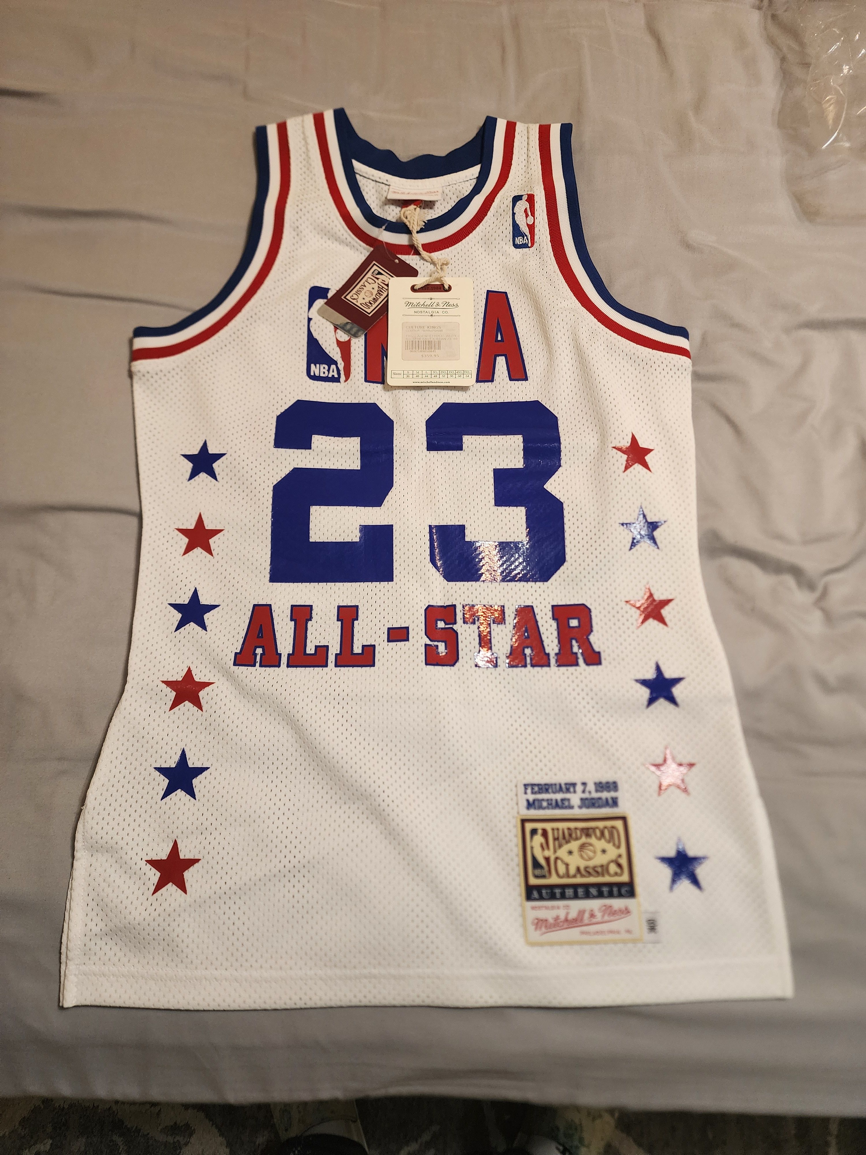 image of Mitchell Ness Mitchell And Ness 1988 Jordan Allstar Jersey in White, Men's (Size Small)