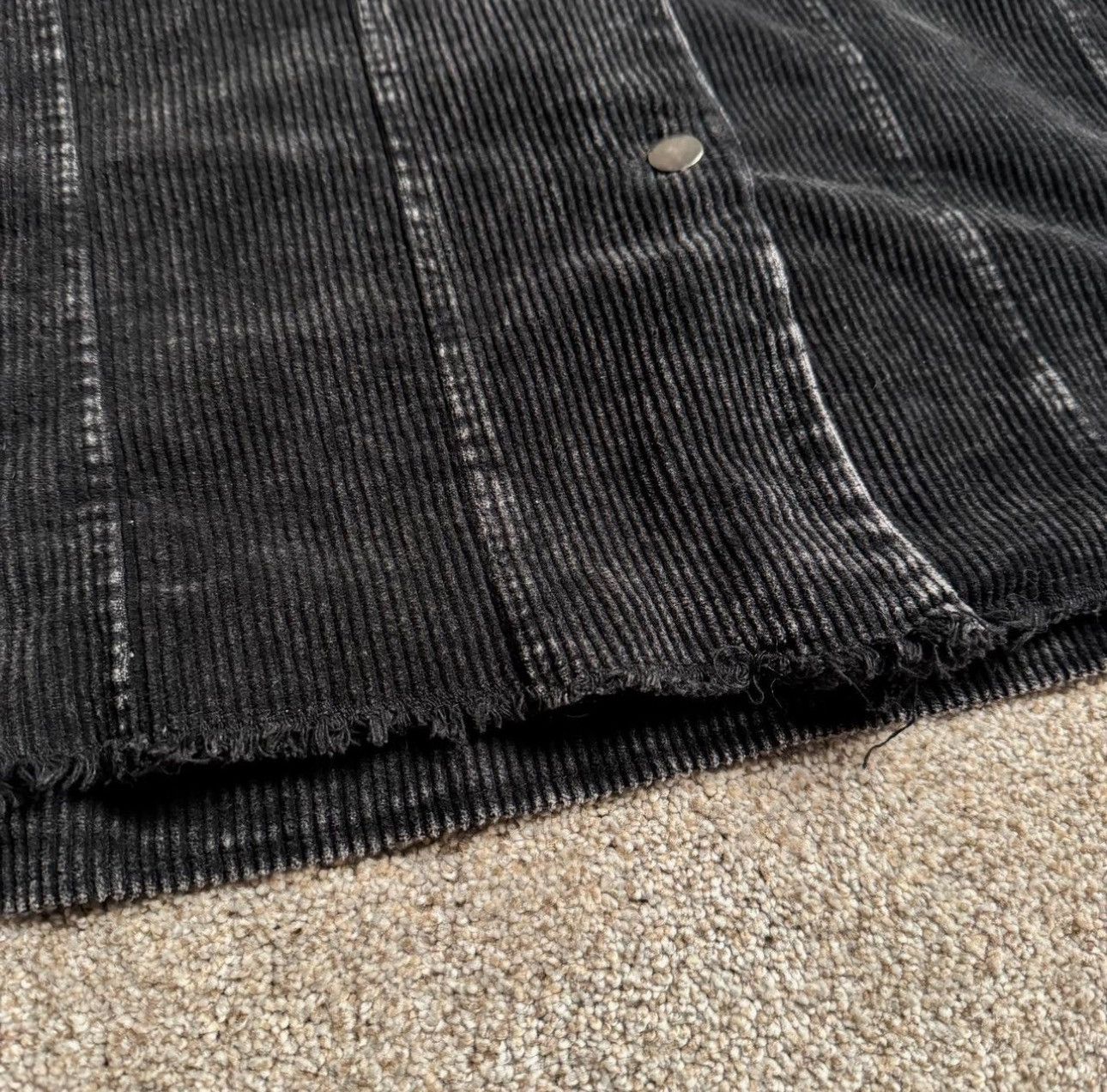 Vintage BLACK DISTRESSED CORDUROY JACKET Size US S / EU 44-46 / 1 - 4 Thumbnail