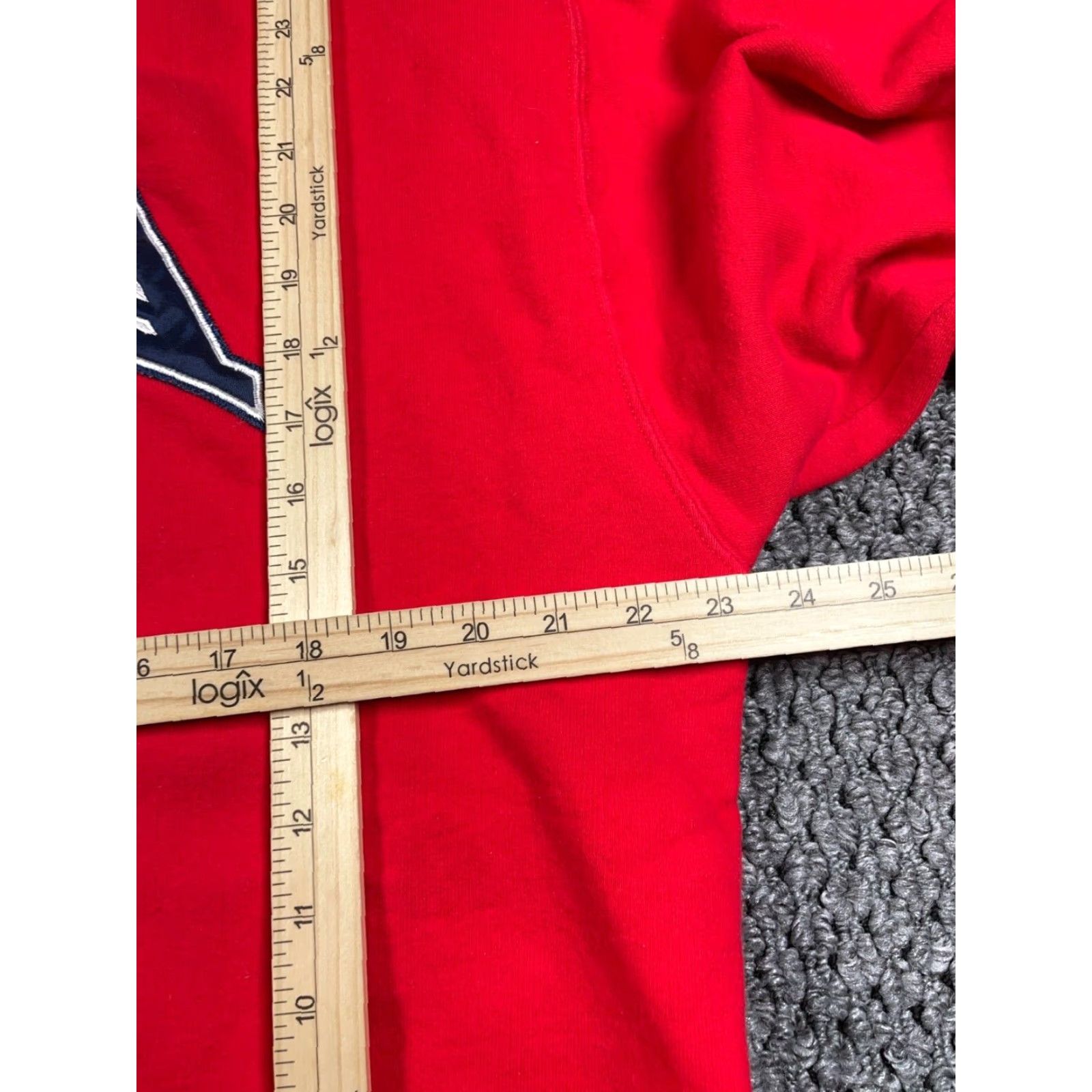 Fruit Of The Loom VINTAGE Fruit of the Loom USA Arc Em broidered Sweatshirt Red XL Men's Crewneck Heavyweight Cotton-Polyester 90s Size US XL / EU 56 / 4 - 5 Thumbnail