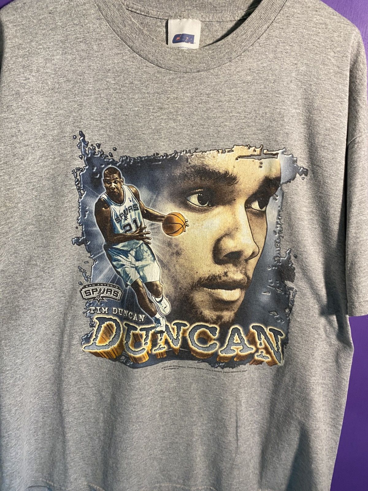 NBA Vintage 2003 CSA Spurs Tim Duncan player tee Size US XL / EU 56 / 4 - 3 Thumbnail