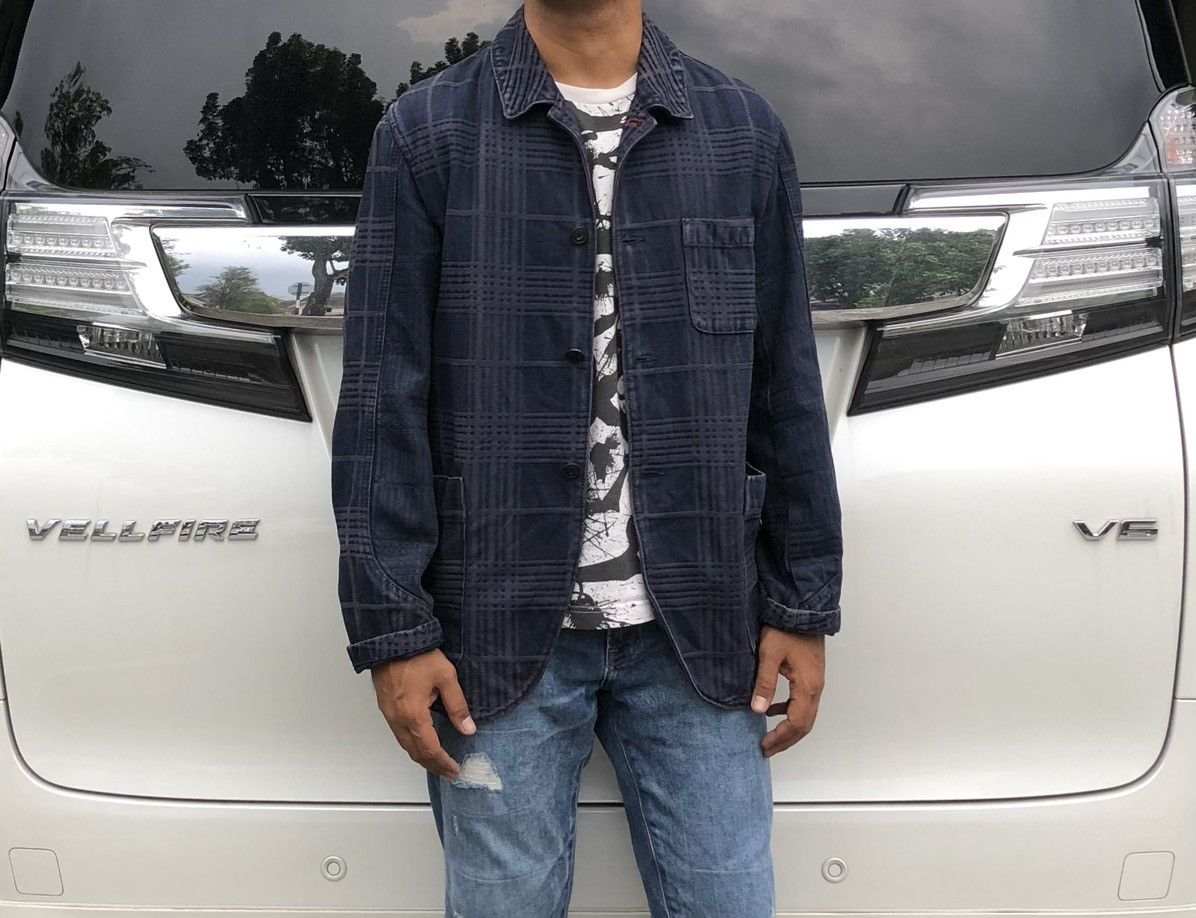 PPFM PPFM Embroidery Checked Chore Denim Jacket Size US L / EU 52-54 / 3 - 2 Thumbnail