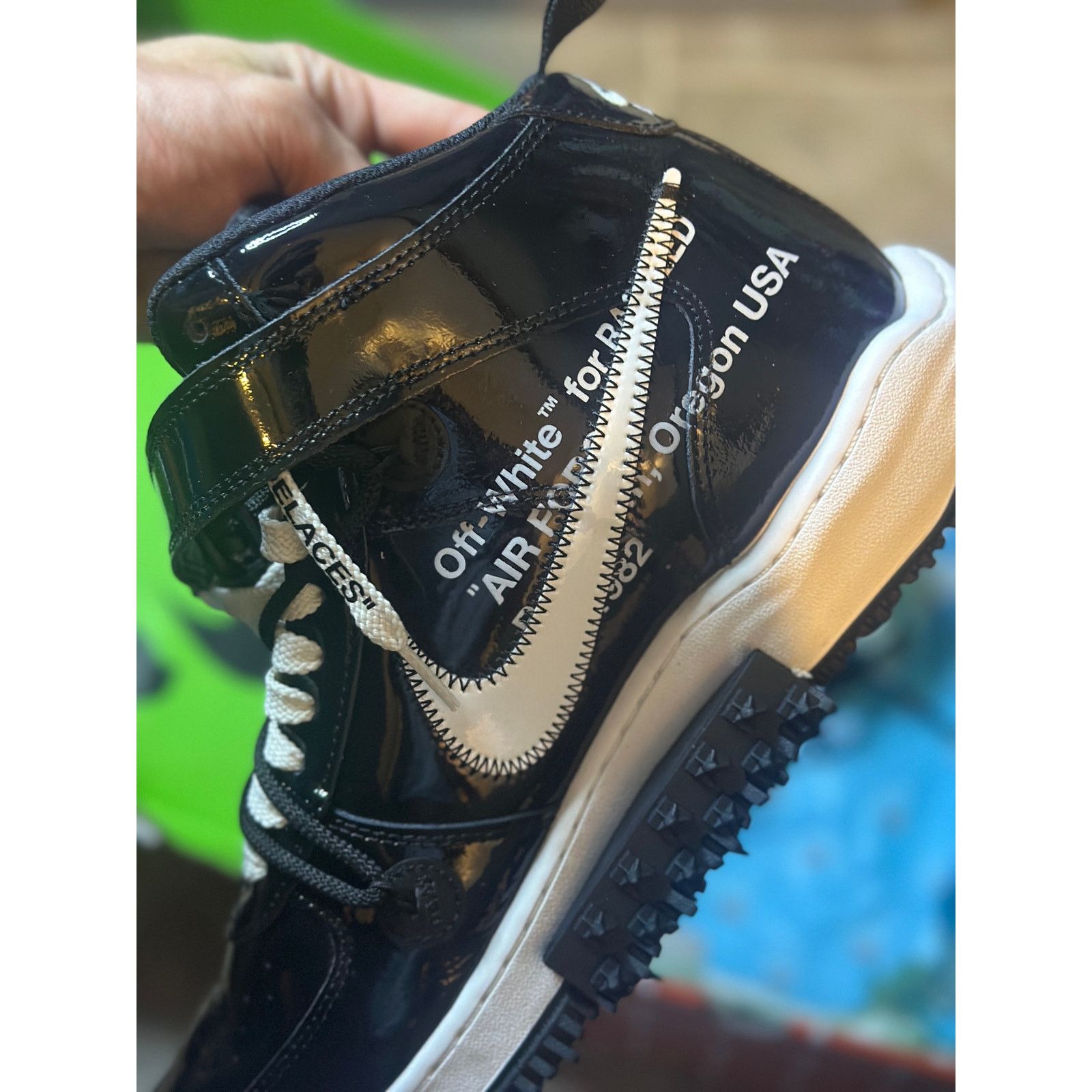 Nike × Off-White Size 11.5 - OFF-WHITE Air Force One Mid Black Sneakers Size US 11.5 / EU 44-45 - 7 Thumbnail