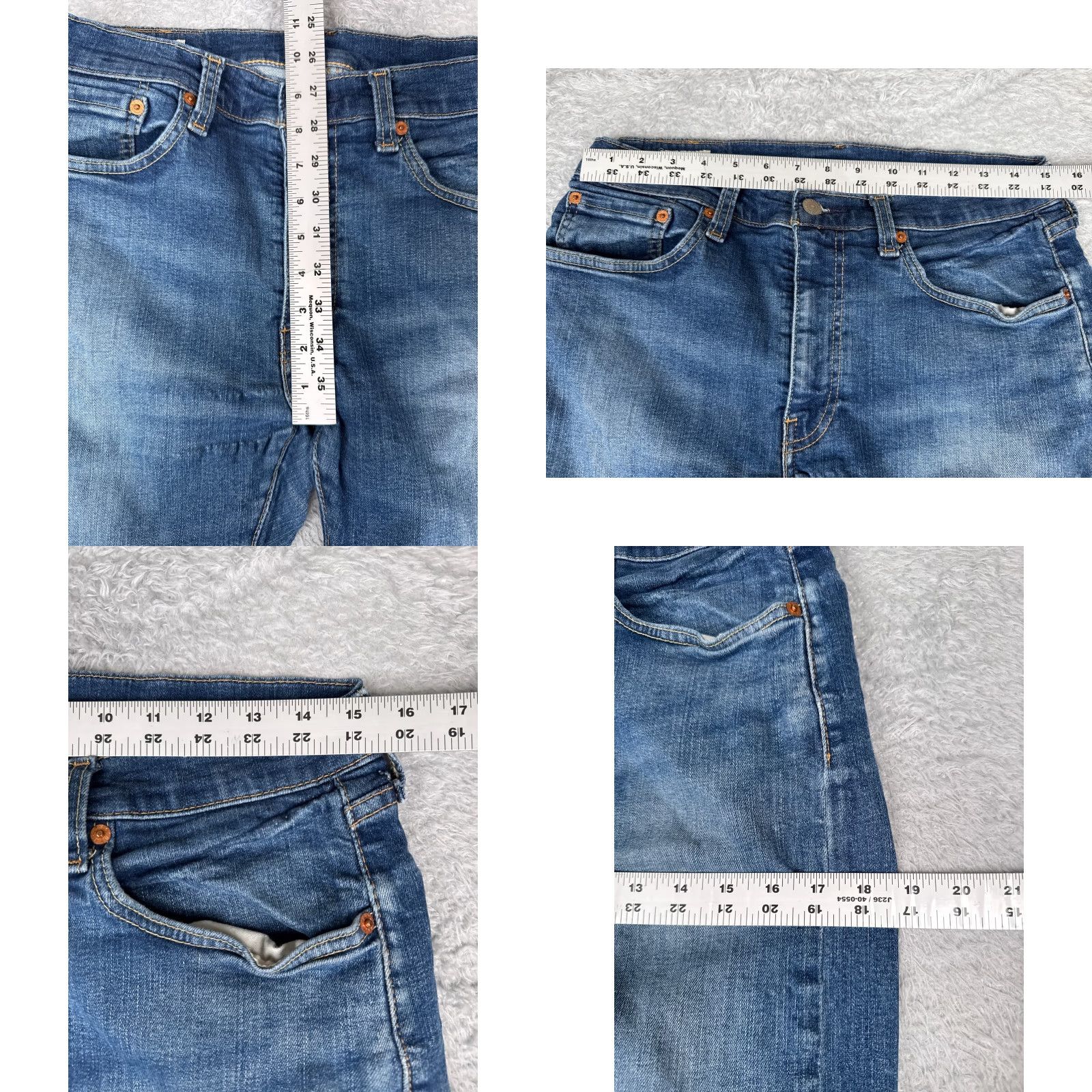 Levi's VINTAGE Levis Jeans 34 Blue Denim Levi's 519 5-Pocket Regular Cotton Blend 30x28 Mens Jeans Size US 34 / EU 50 - 9 Thumbnail